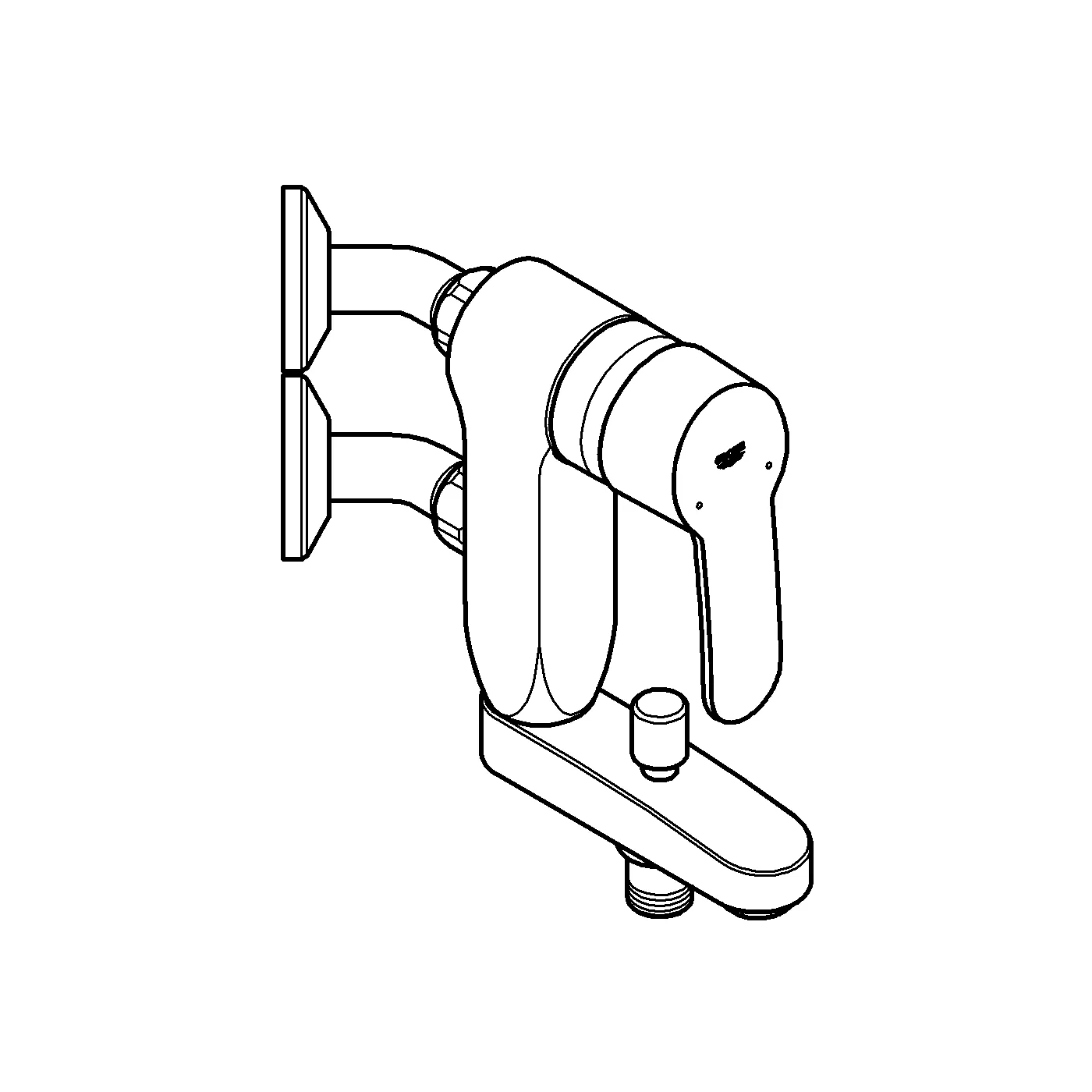 Grohe Eurostyle Cosmopolitan Vertica-Einhand-Wannenbatterie, ½ Wandmontage chrom Grohe Eurostyle Cosmopolitan Vertica-Einhand-Wannenbatterie, ½ Wandmontage chrom