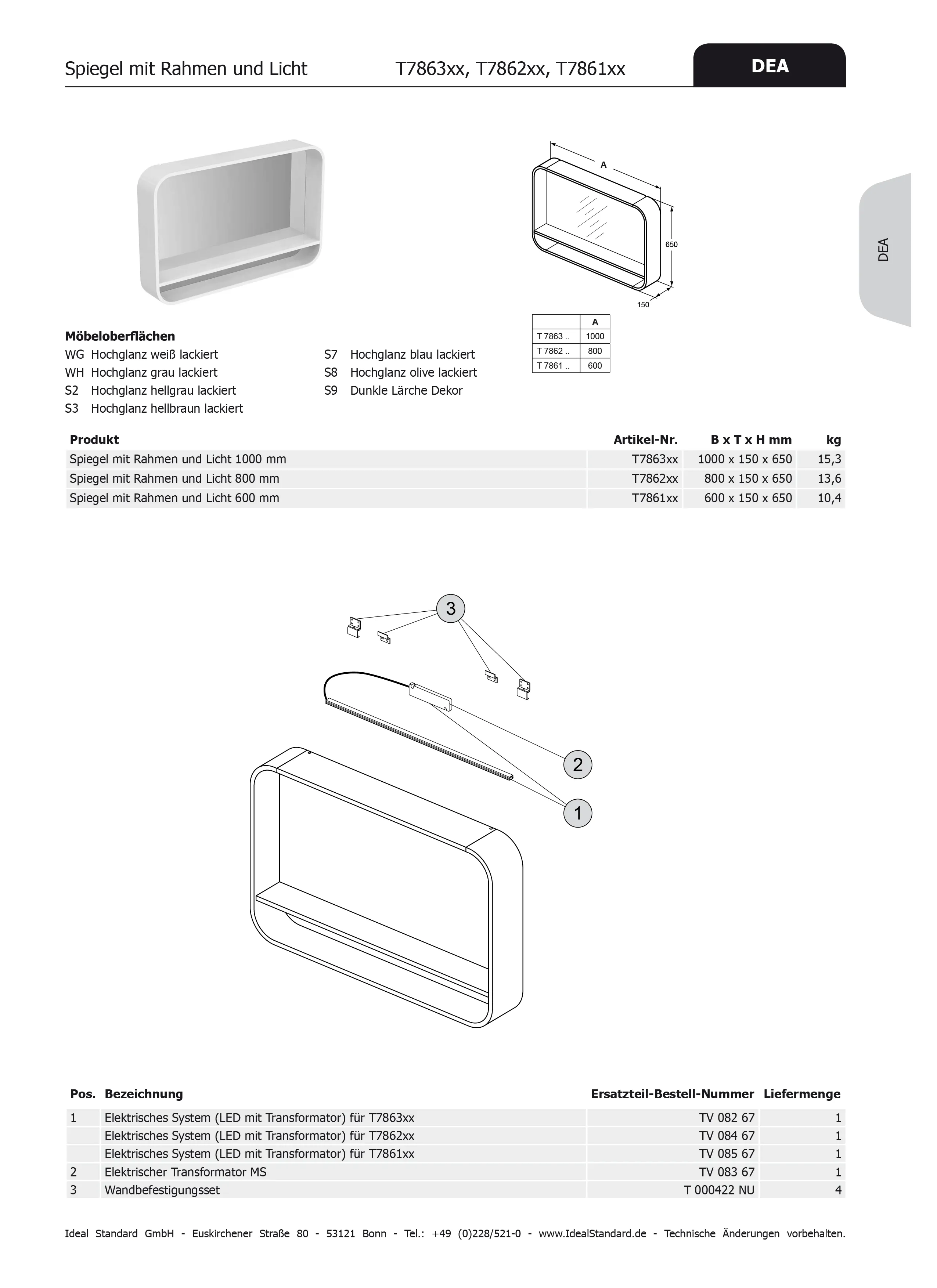 Ideal Standard elektronischer Trafo Dea Serie - TV08367
