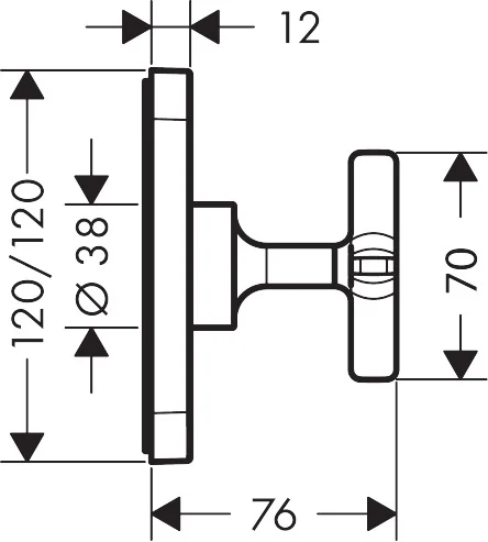 Hansgrohe AXOR Citterio E Absperrventil Unterputz, Chrom, 120/120 mm, Geräuschgruppe II