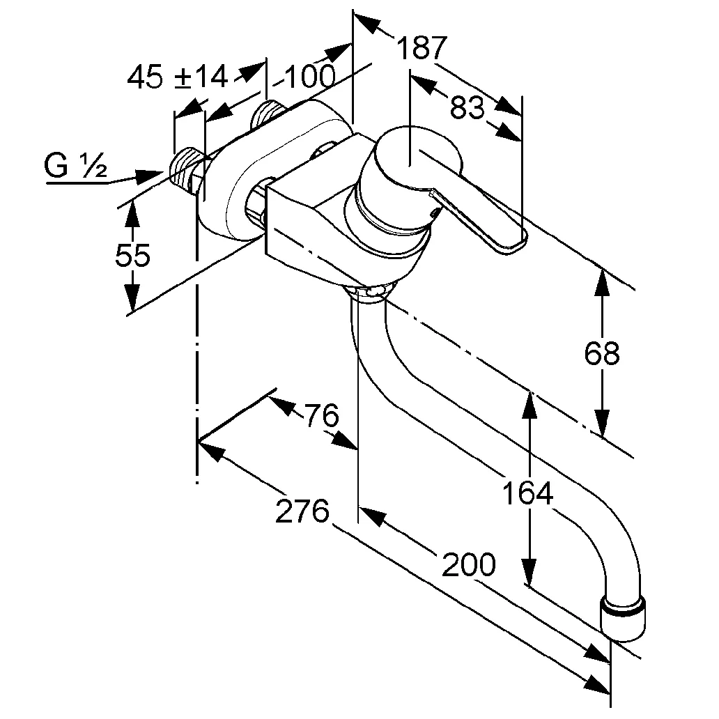 Kludi LOGO NEO SPEZIAL SPT-Wand-EHM Stichmaß 45 mm chrom Kludi LOGO NEO SPEZIAL SPT-Wand-EHM Stichmaß 45 mm chrom