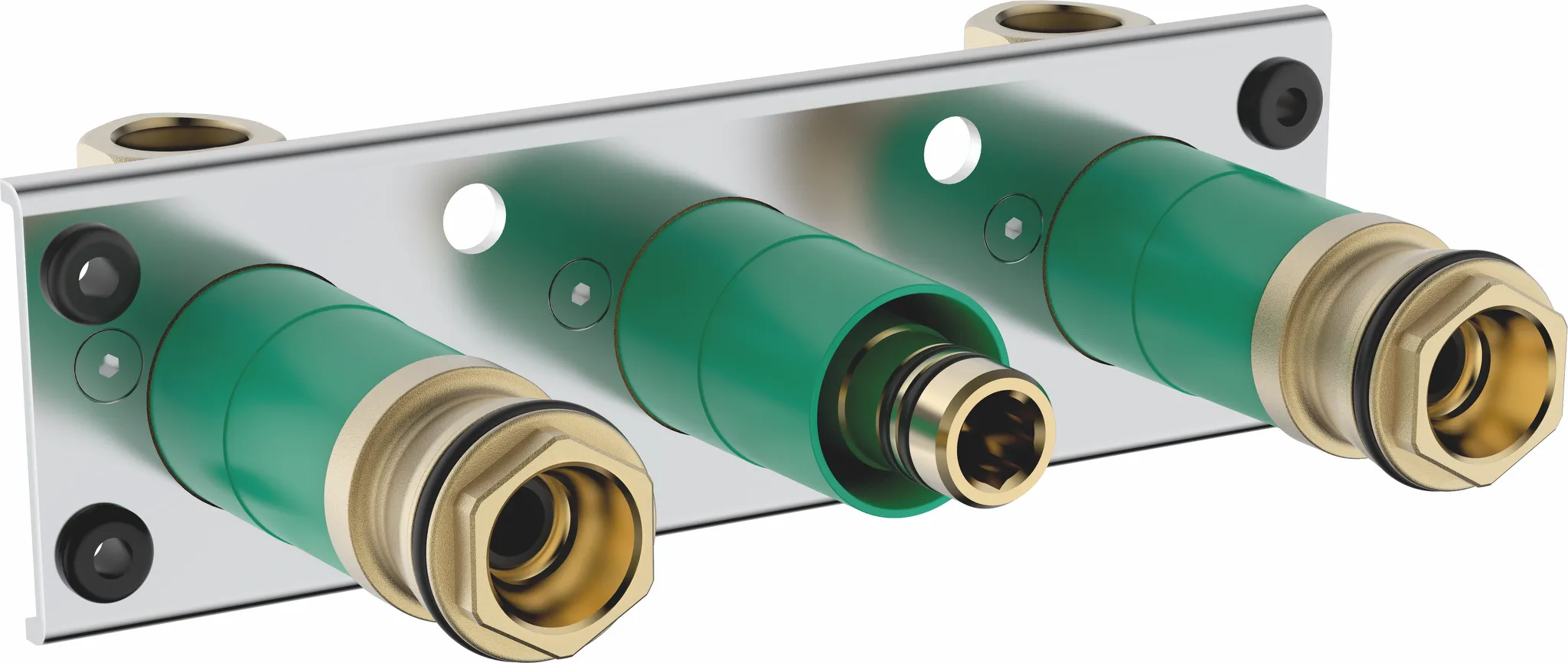 Hansgrohe Ecostat ShowerTablet 350⁄600 Mischer mit Grundkörper für 2 Verbraucher, Rp ½, schallentkoppelte Montage Hansgrohe Ecostat ShowerTablet 350⁄600 Mischer mit Grundkörper für 2 Verbraucher, Rp ½, schallentkoppelte Montage