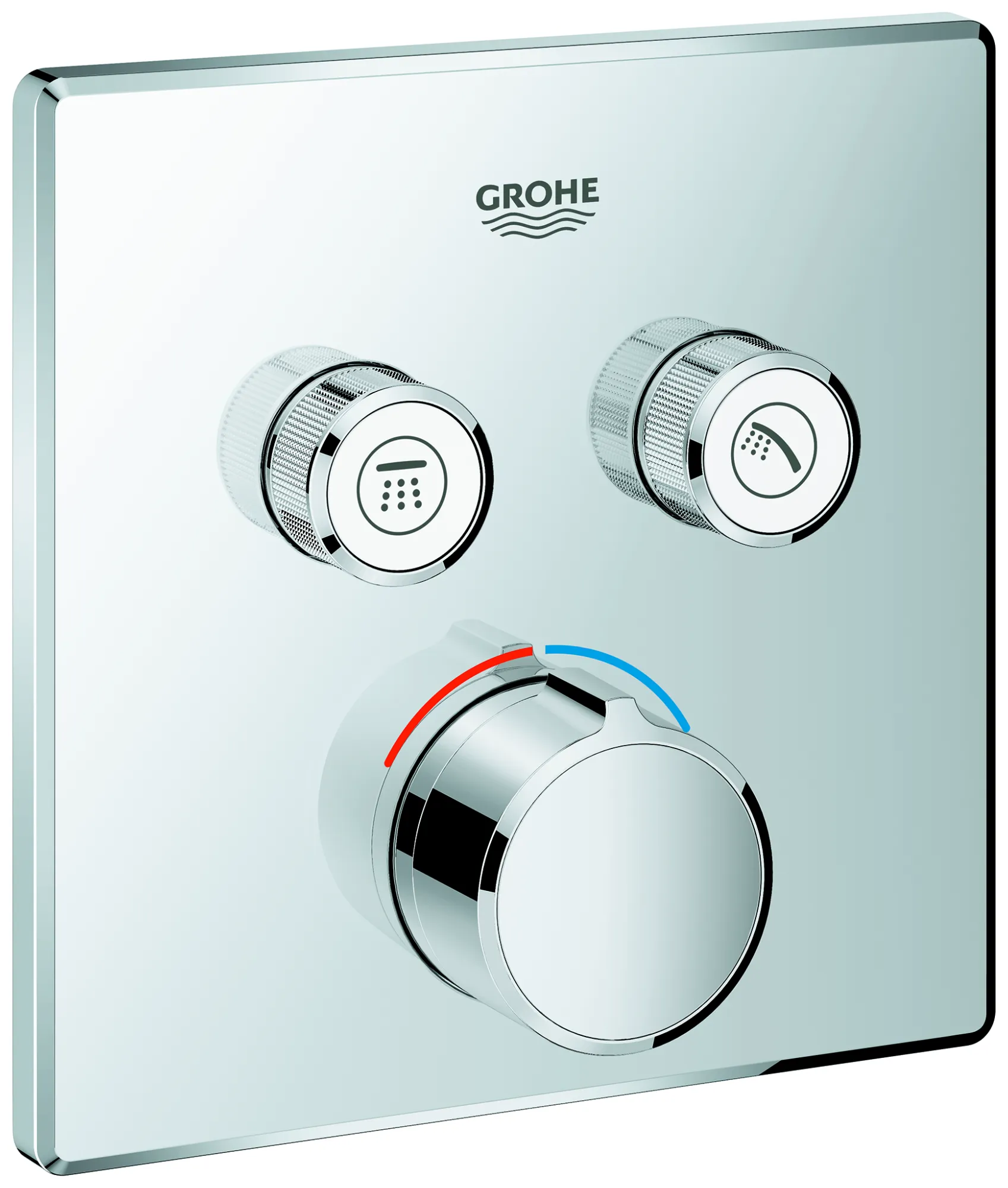 Unterputzmischer SmartControl mit 2 Absperrventilen 29148, Fertigmontageset für Rapido SmartBox, Wandrosette eckig, chrom Unterputzmischer SmartControl mit 2 Absperrventilen 29148, Fertigmontageset für Rapido SmartBox, Wandrosette eckig, chrom
