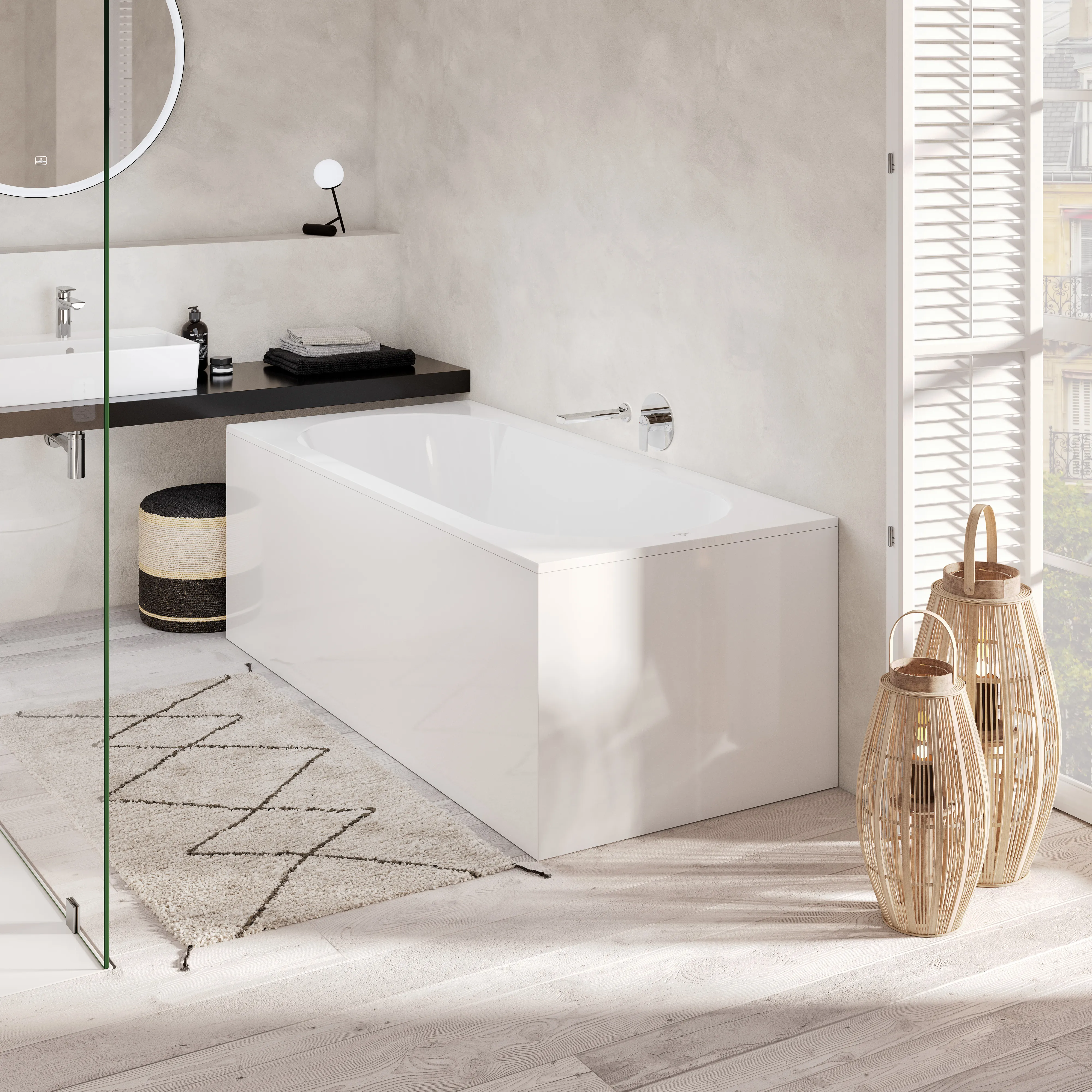 Villeroy & Boch Badewanne „Oberon“ rechteck 190 × 90 cm, Mittelablauf