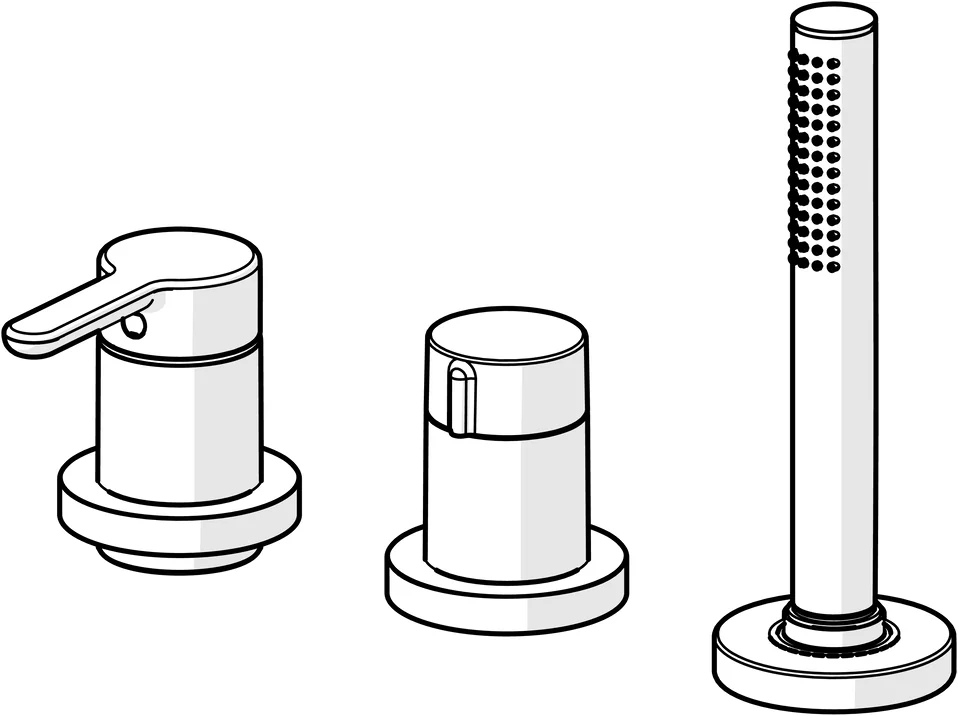 HansaDESIGNO Style Wannenarmatur 5325 Rosette rund 3-strahlig Chrom