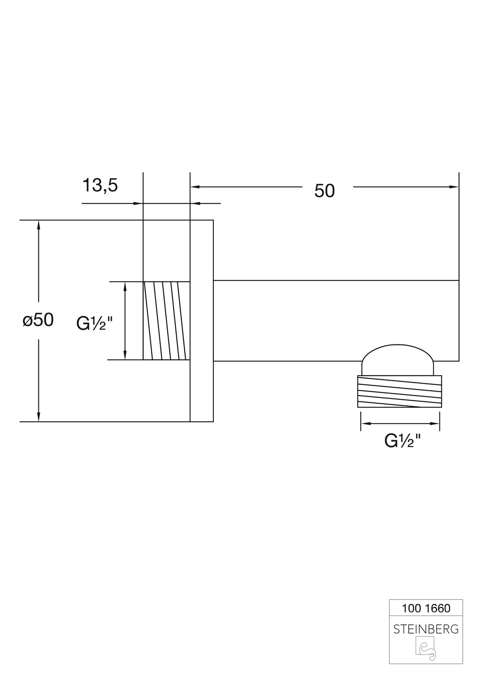 Universal Brauseanschlussbogen ½″ Universal Brauseanschlussbogen ½″
