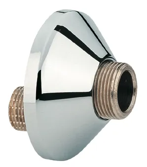 S-Anschluss 12075, 1/2'' x 3/4'', Verstellbarkeit 7,5 mm, Schalldämpfer, Schraubrosette, Durchmesser: 70 mm / Tiefe: 26 mm, edelmatt S-Anschluss 12075, 1/2'' x 3/4'', Verstellbarkeit 7,5 mm, Schalldämpfer, Schraubrosette, Durchmesser: 70 mm / Tiefe: 26 mm, edelmatt