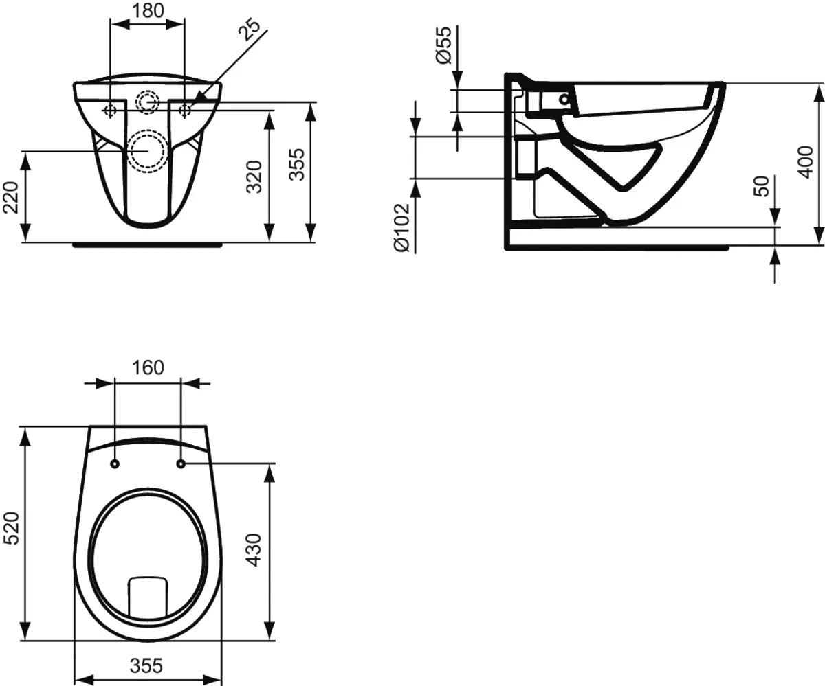 WC „Eurovit“ 35,5 × 37 × 52 cm WC „Eurovit“ 35,5 × 37 × 52 cm