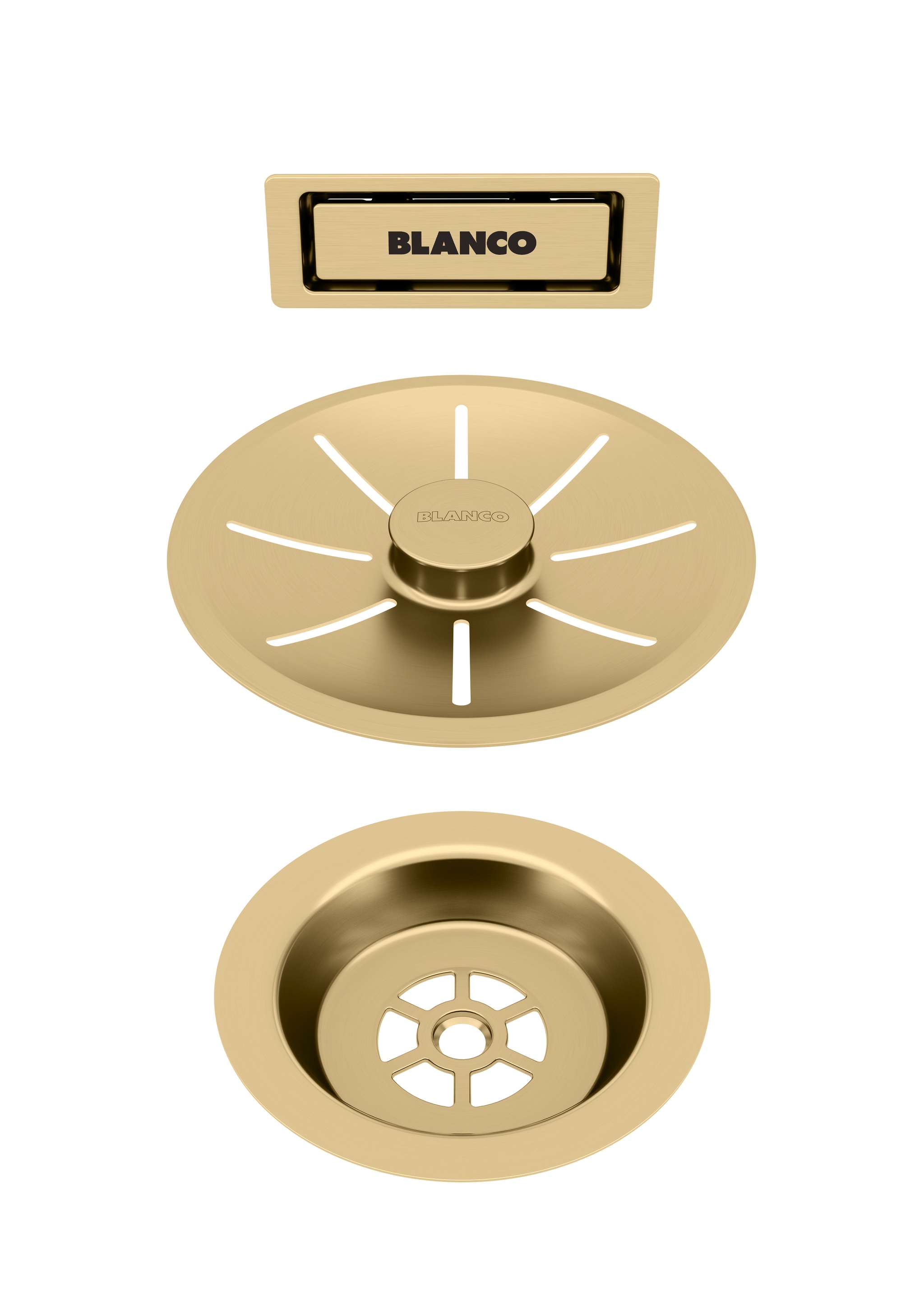 Ab- u. Überlaufset satin gold für Einzelbecken Ab- u. Überlaufset satin gold für Einzelbecken