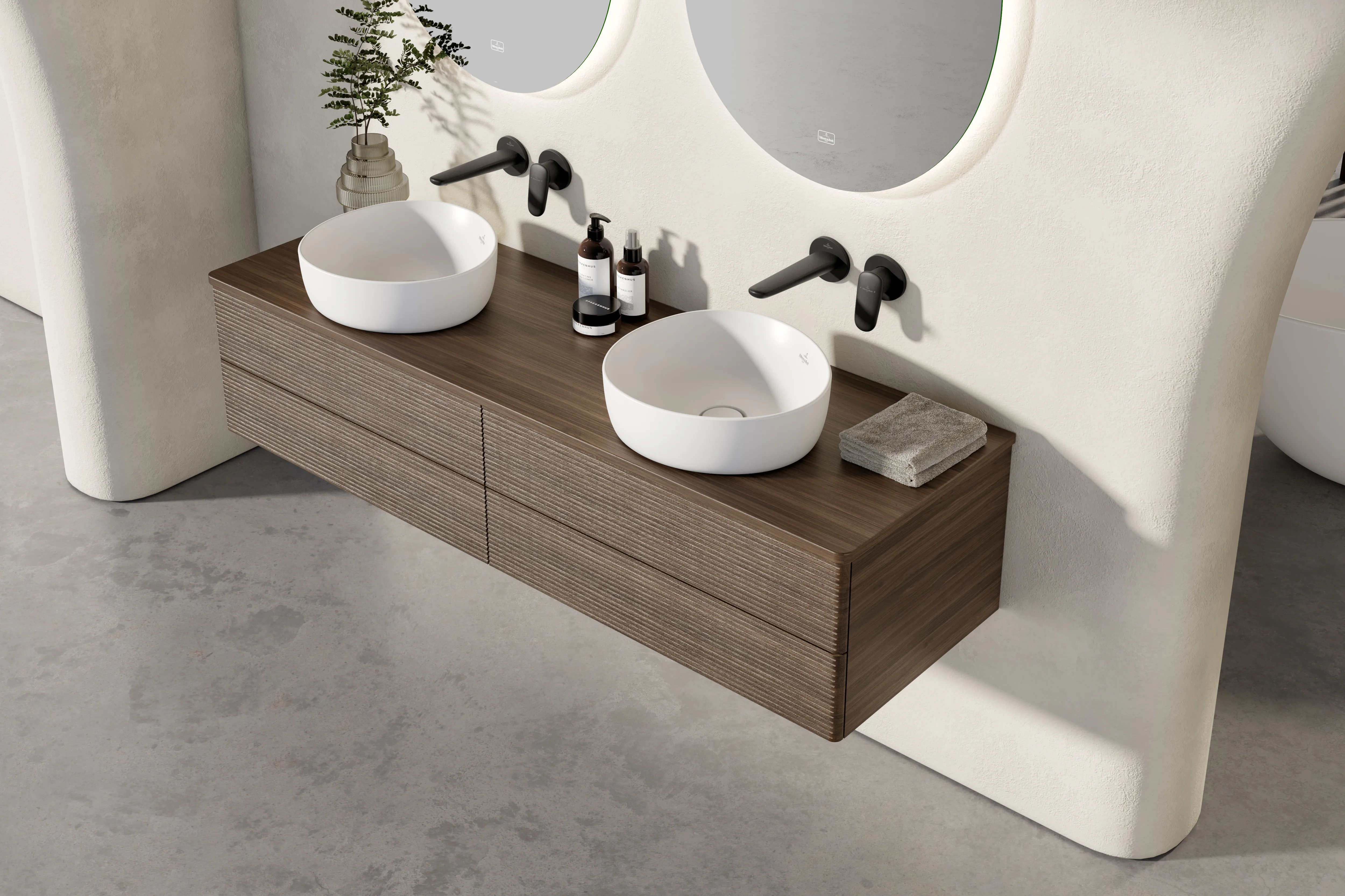 Villeroy & Boch Aufsatzwaschbecken Antao, asymmetrisch, Stone White CeramicPlus, 400x395x145 mm, TitanCeram, Country-Stil Villeroy & Boch Aufsatzwaschbecken Antao, asymmetrisch, Stone White CeramicPlus, 400x395x145 mm, TitanCeram, Country-Stil