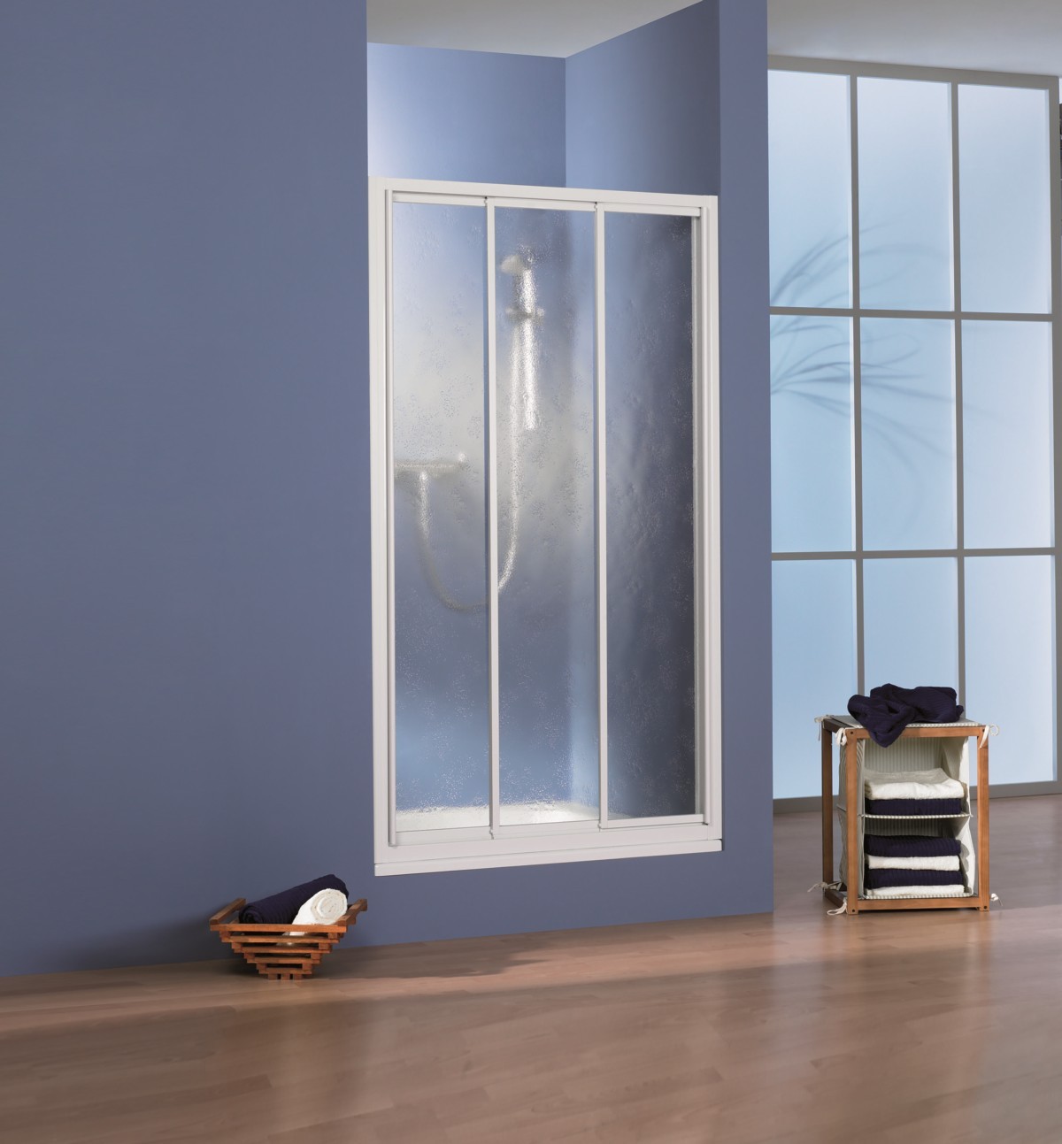 HSK gerahmte Duschtür 3-teilig „Prima“ 75 × 175 cm Profile Alu Silber-matt HSK gerahmte Duschtür 3-teilig „Prima“ 75 × 175 cm Profile Alu Silber-matt