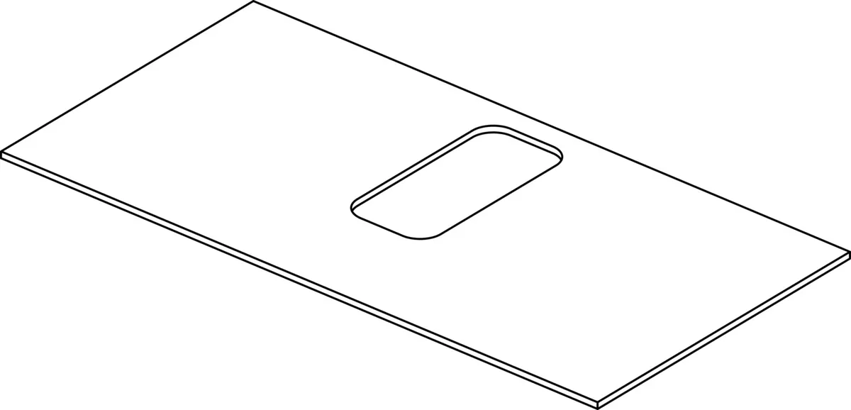 Ideal Standard Conca Waschtischplatte Eiche geflammt 1002x505mm mittiger Ausschnitt