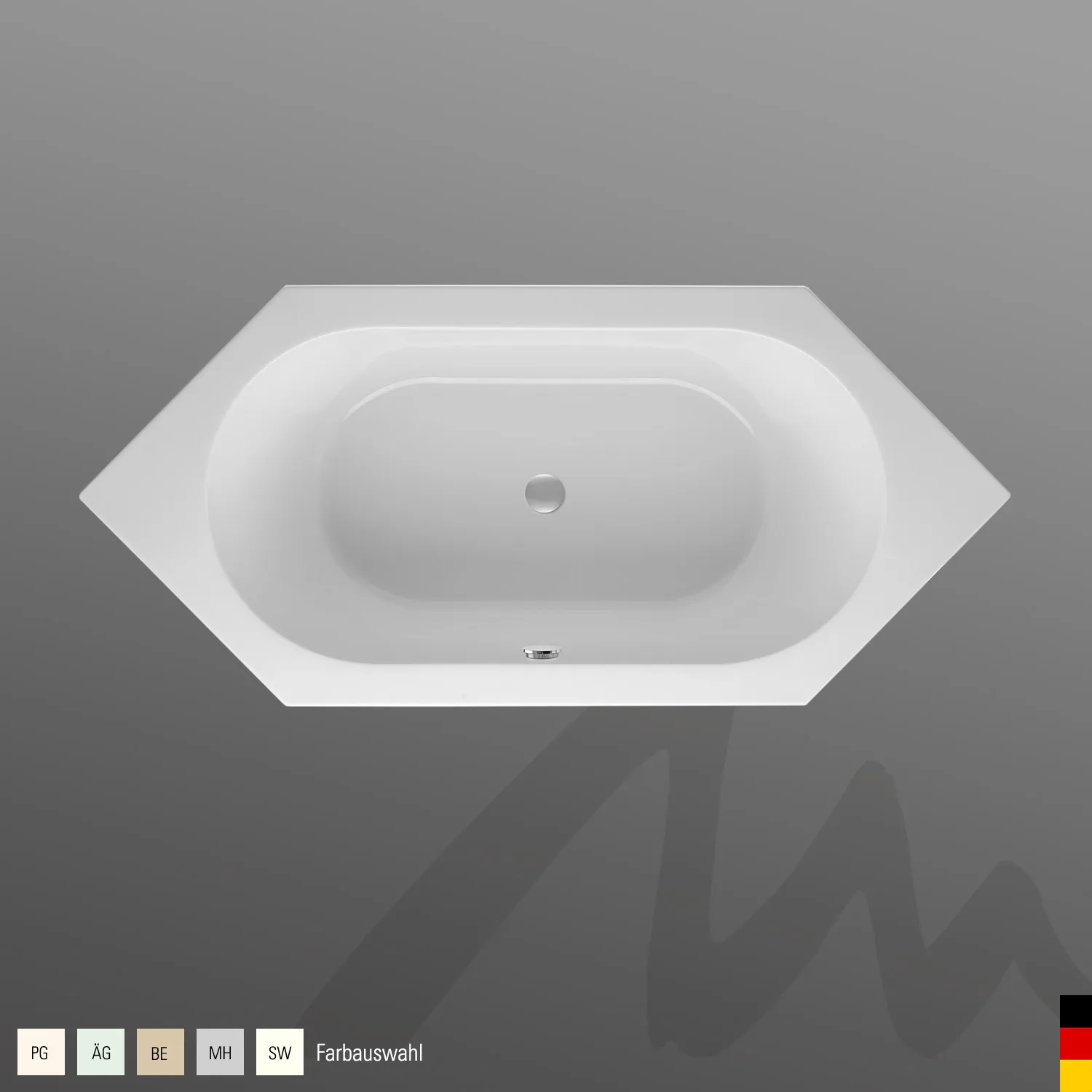 Mauersberger Acryl-Badewanne ovata 190⁄85, 1900x850x485, Farbgruppe 2 Mauersberger Acryl-Badewanne ovata 190⁄85, 1900x850x485, Farbgruppe 2