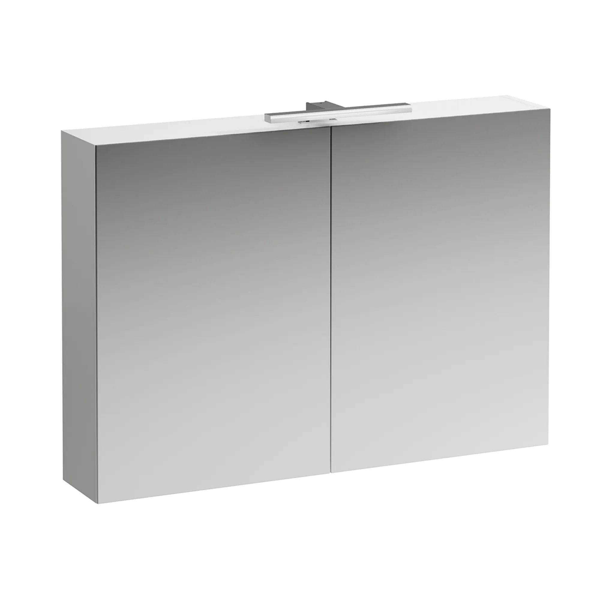 Spiegelschrank BASE LED-Beleuchtung horizontal mit Schalter mit Steckdose 185x1000x700 2 Türen weiß matt Spiegelschrank BASE LED-Beleuchtung horizontal mit Schalter mit Steckdose 185x1000x700 2 Türen weiß matt