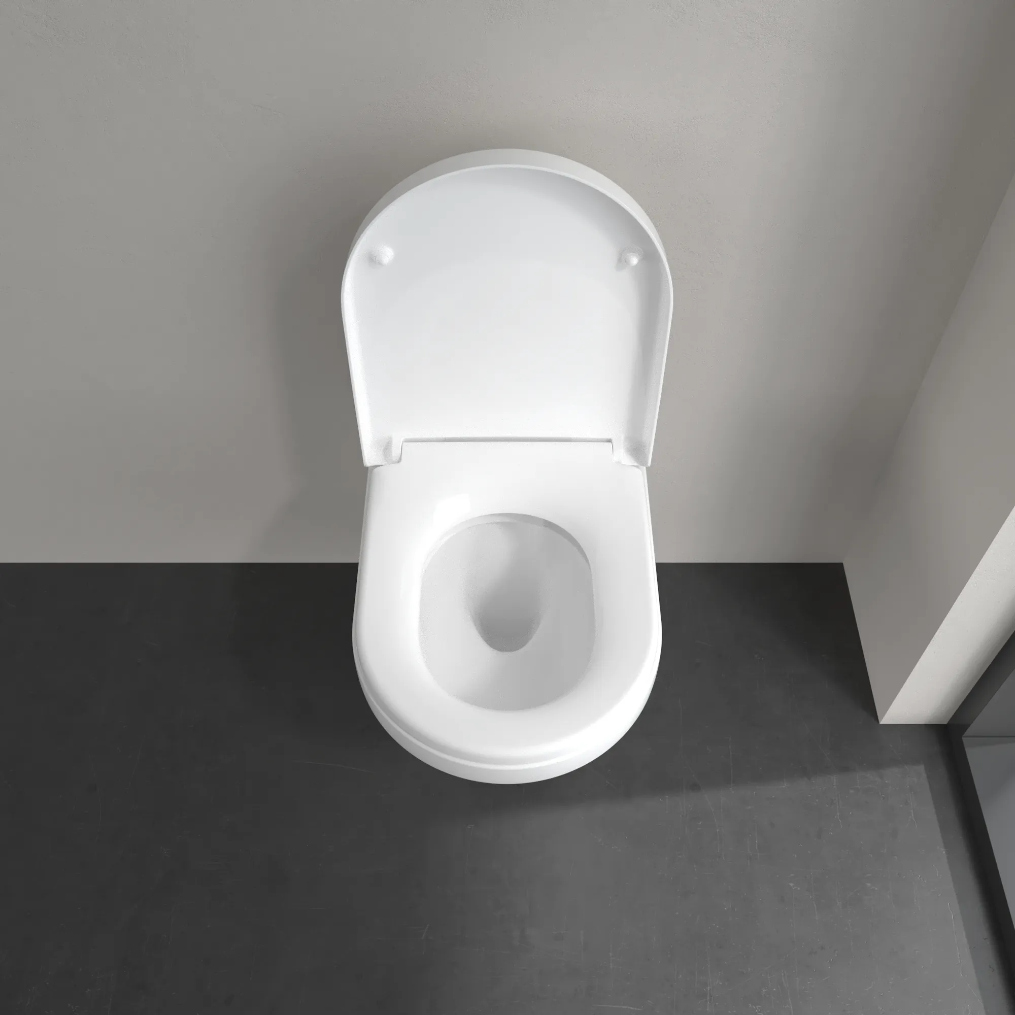Villeroy & Boch Architectura Tiefspül-WC spülrandlos, Rund, Weiß Alpin CeramicPlus, 370x530 mm, Höhe 355 mm, wandhängend