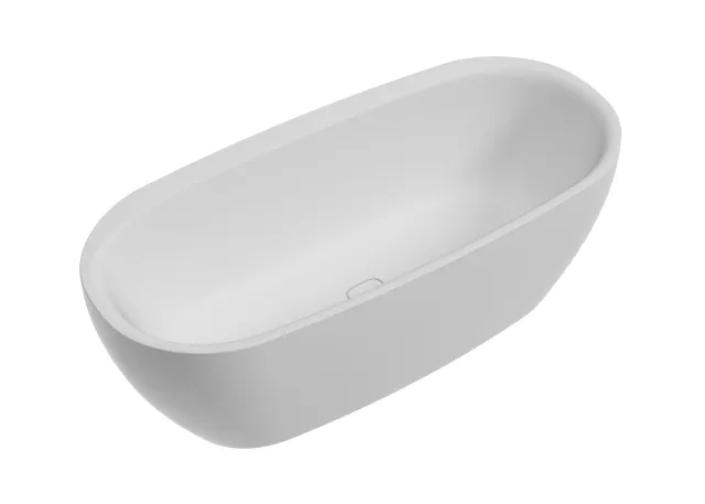 Hoesch Badewanne „iSensi“ Monolith oval 180 × 80 cm, mit Schürze in Weiß