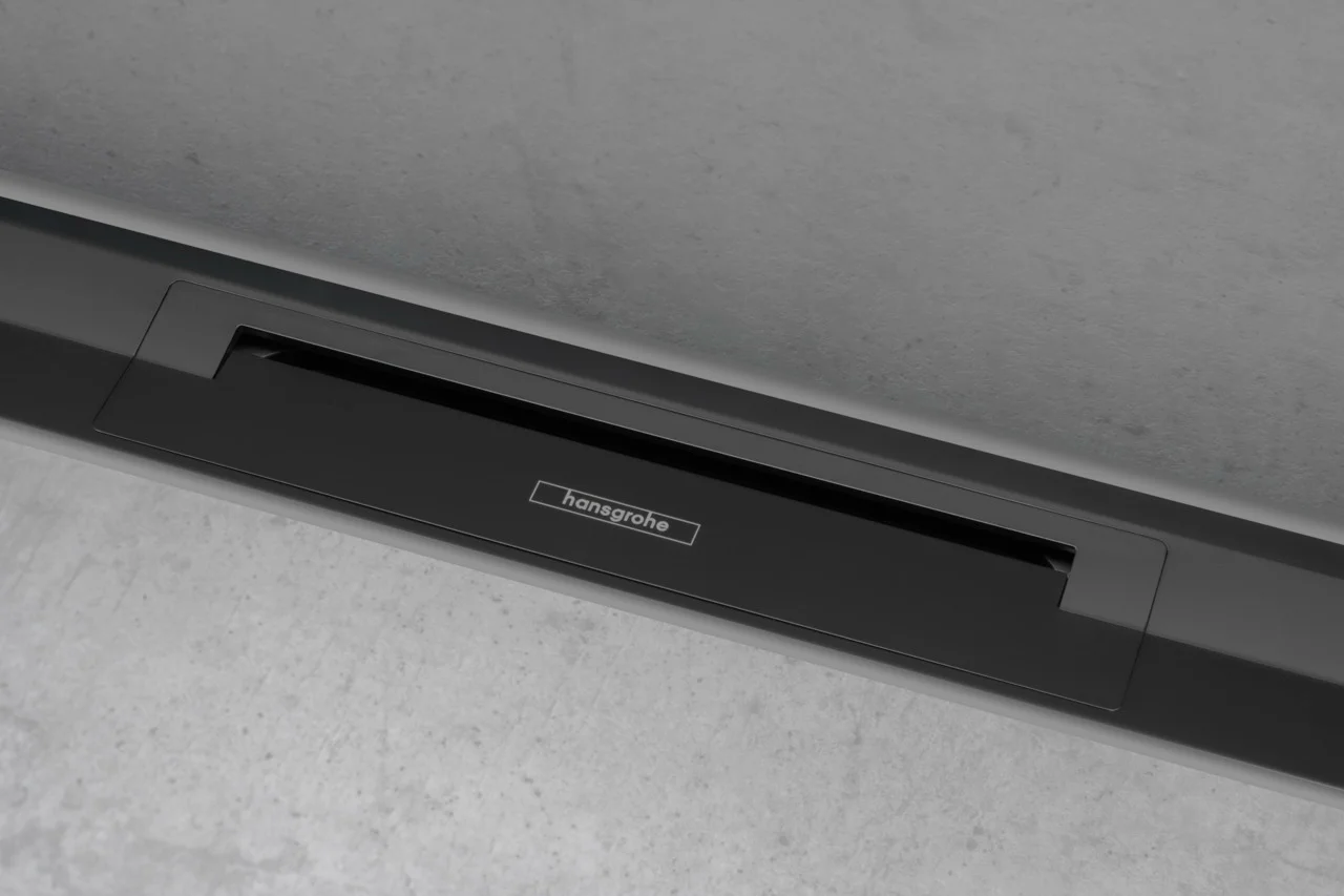 Hansgrohe RainDrain Flex Duschrinne 1200 mm, wandangebunden, Mattschwarz