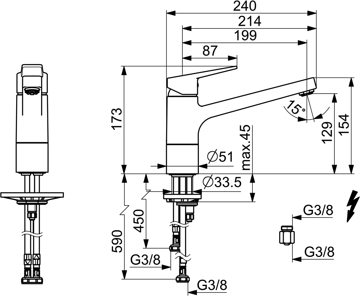 HansaTWIST Einhebelmischer Küchenarmatur, Niederdruck, Chrom