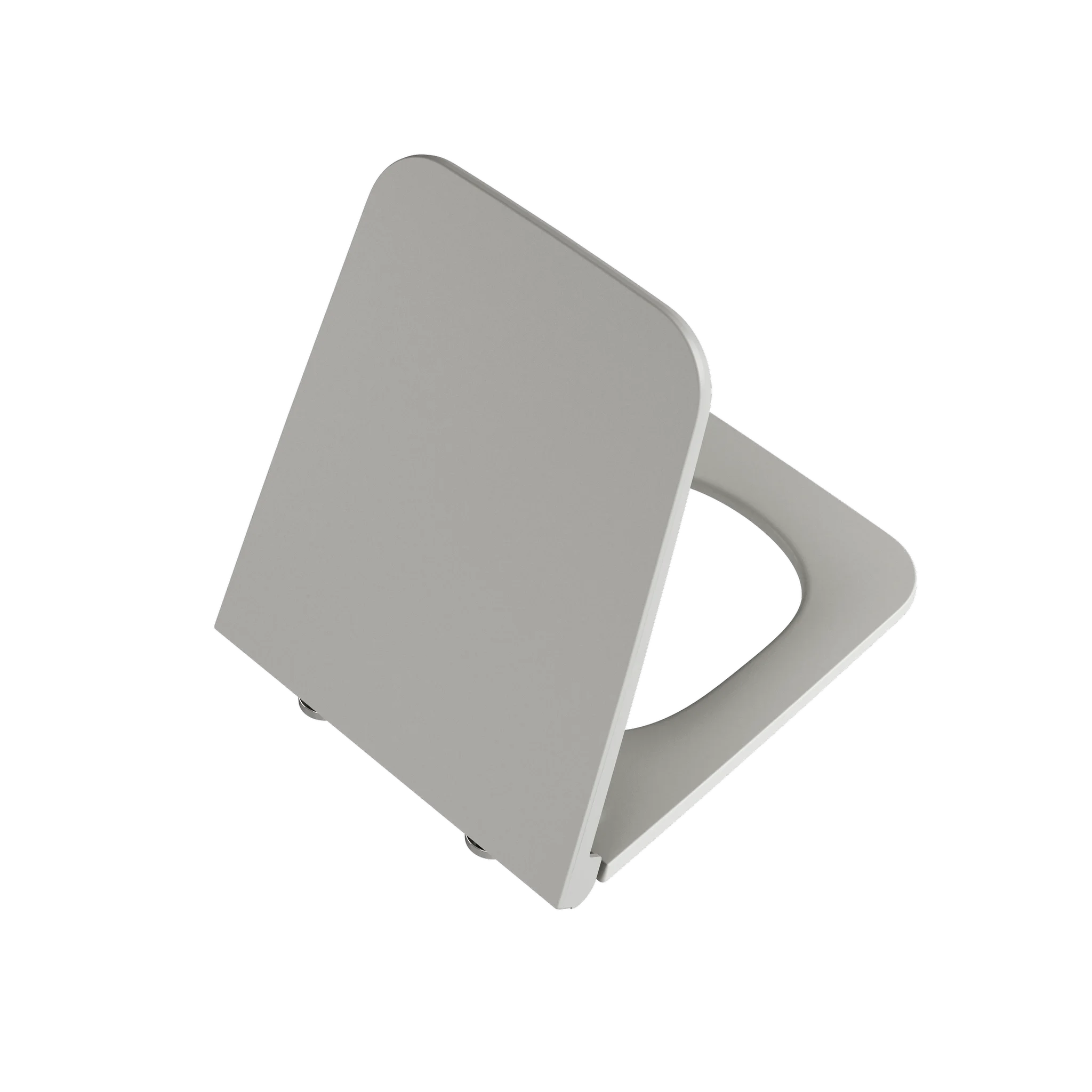 VitrA Equal WC-Sitz Slim mit Absenkautomatik Steingrau Matt 394 x 473 mm Duroplast Edelstahlscharniere Befestigung von oben passend zu WCs 7245