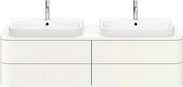 Duravit Waschtischunterschrank wandhängend „Happy D.2 Plus“ 160 × 40,8 × 55 cm Weiß Seidenmatt