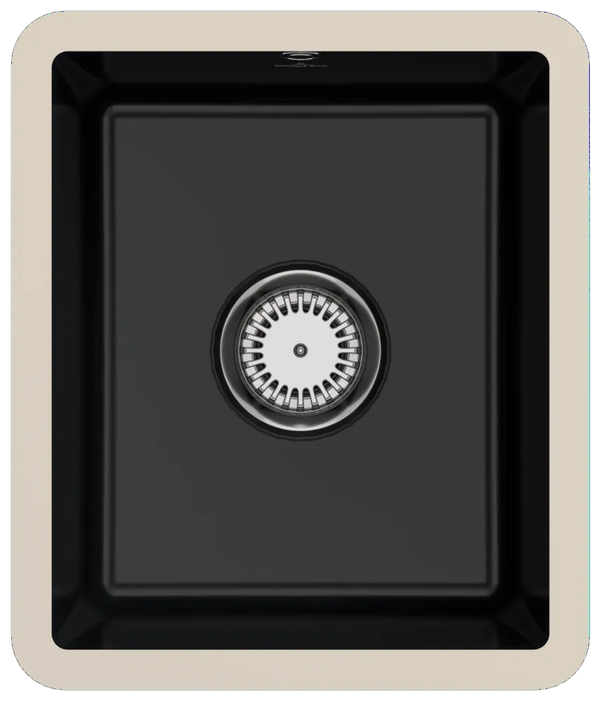 Villeroy & Boch Unterbau-Küchenspülbecken „Subway“ 45 SU 375 × 440 × 214 mm, für Becken mittig in Pure Black