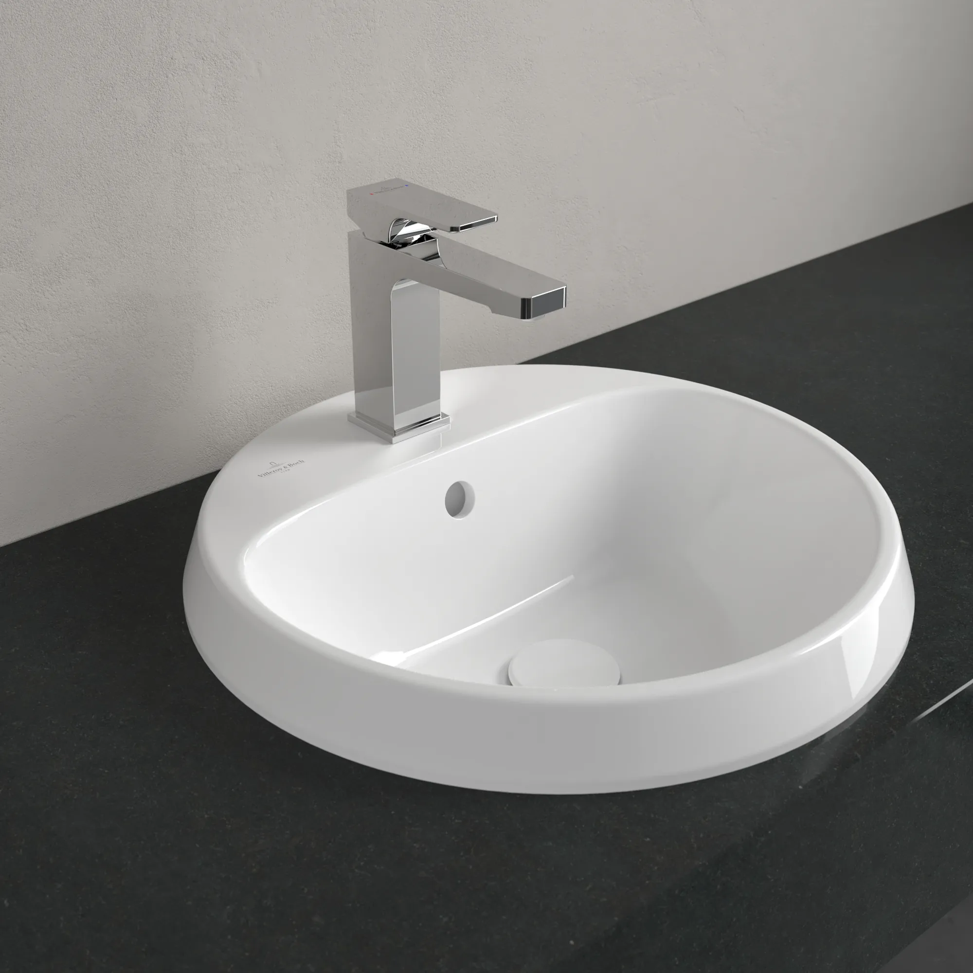 Villeroy & Boch Einbauwaschtisch „Architectura“ mit 1×1 Hahnlochbohrung, ⌀ 450 mm, mit Hahnlochbohrung, Hahnlochposition mittig in Weiß Alpin Villeroy & Boch Einbauwaschtisch „Architectura“ mit 1×1 Hahnlochbohrung, ⌀ 450 mm, mit Hahnlochbohrung, Hahnlochposition mittig in Weiß Alpin