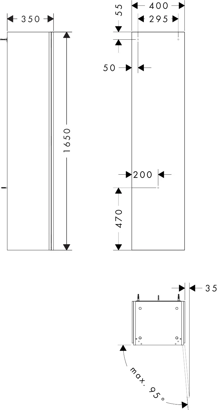 Hansgrohe Xilesa E Hochschrank, 400x350 mm, Türanschlag rechts, Eiche Kaschmir