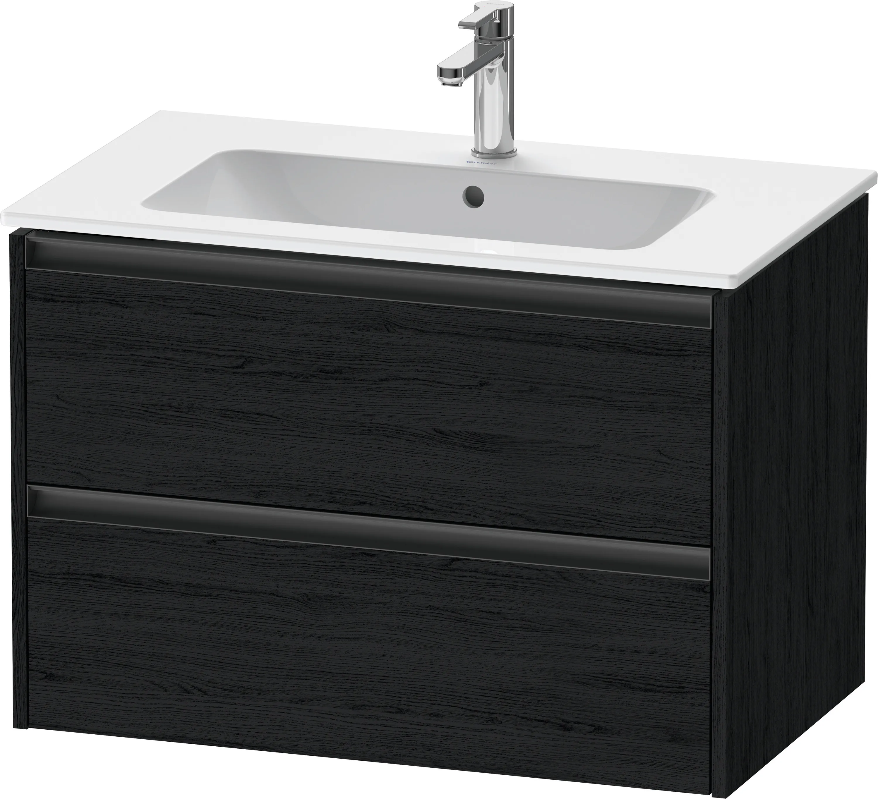 Duravit Waschtischunterschrank wandhängend „Ketho.2“ 81 × 55 × 48 cm Eiche Schwarz