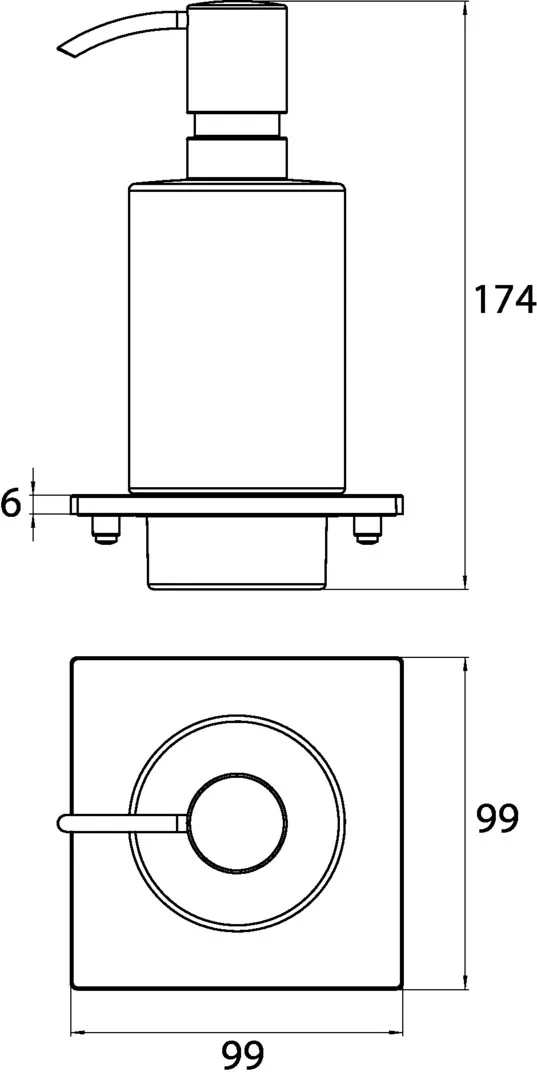 liaison Seifenspender für Reling Glasteil klar, Metallpumpe 240 ml, chrom