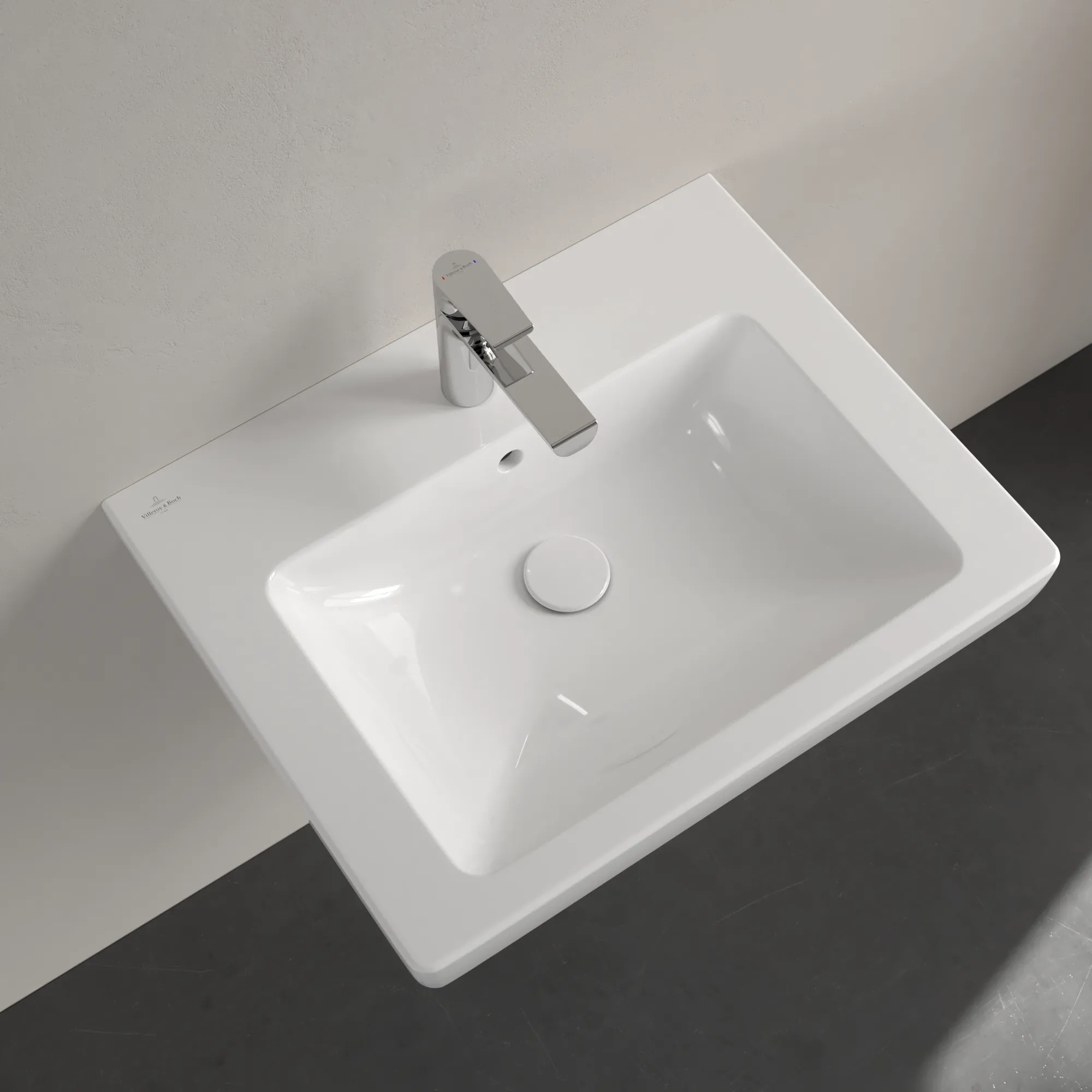Villeroy & Boch Subway 2.0 Wandwaschbecken, 600x470x155 mm, weiß Alpin CeramicPlus, mit Überlauf, für 3-Loch-Armatur Villeroy & Boch Subway 2.0 Wandwaschbecken, 600x470x155 mm, weiß Alpin CeramicPlus, mit Überlauf, für 3-Loch-Armatur