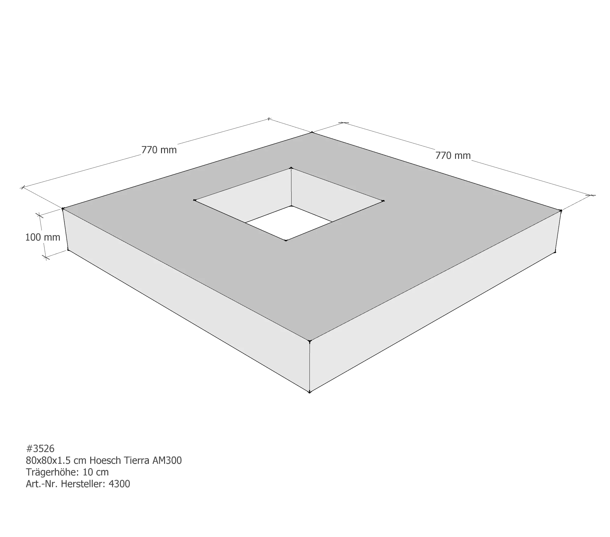 Duschwannenträger für Hoesch Tierra 80 × 80 × 1,5 cm Duschwannenträger für Hoesch Tierra 80 × 80 × 1,5 cm