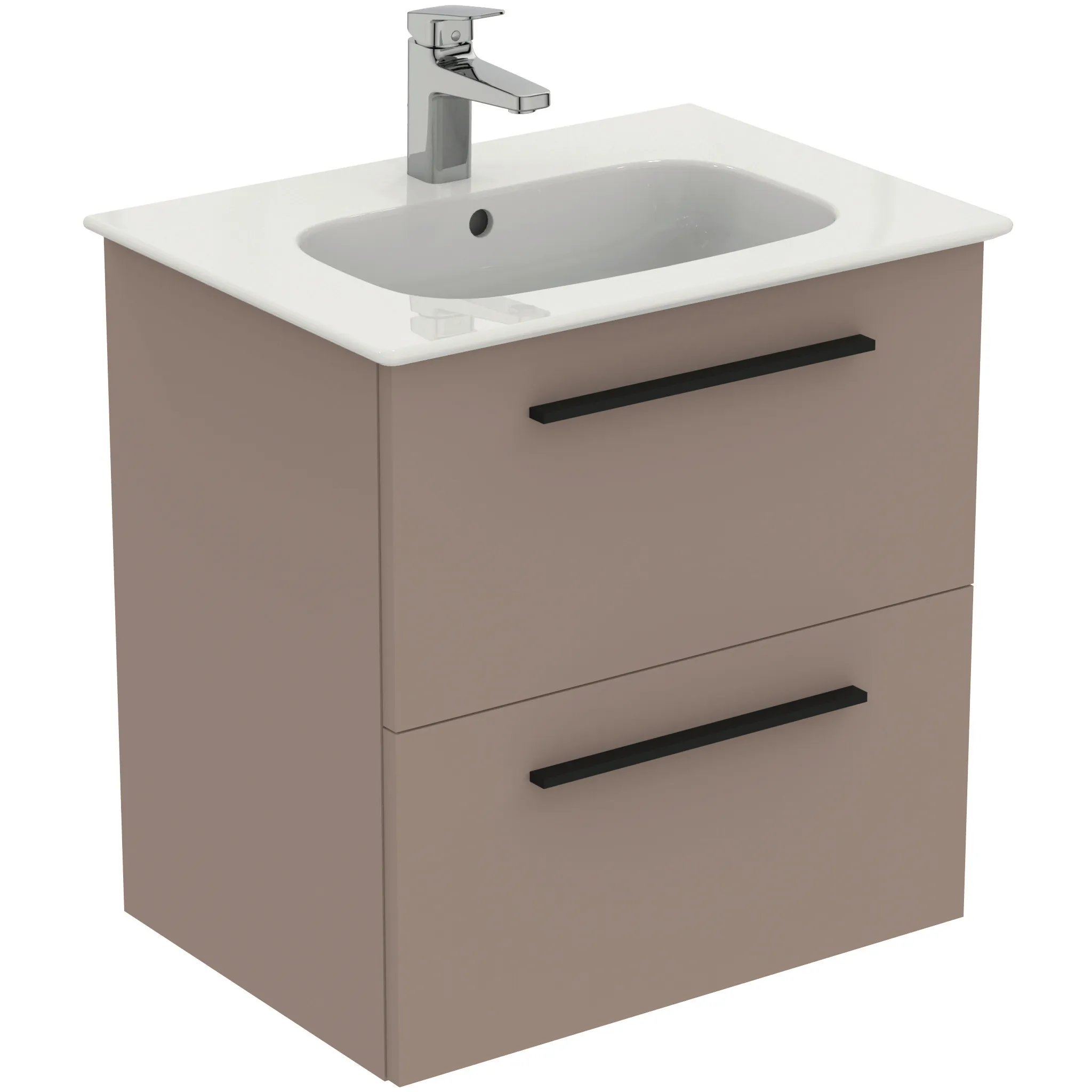 Möbelpaket i.life A mit Waschtisch 60cm und Unterschrank mit schwarzem Griff Weiß matt Möbelpaket i.life A mit Waschtisch 60cm und Unterschrank mit schwarzem Griff Weiß matt