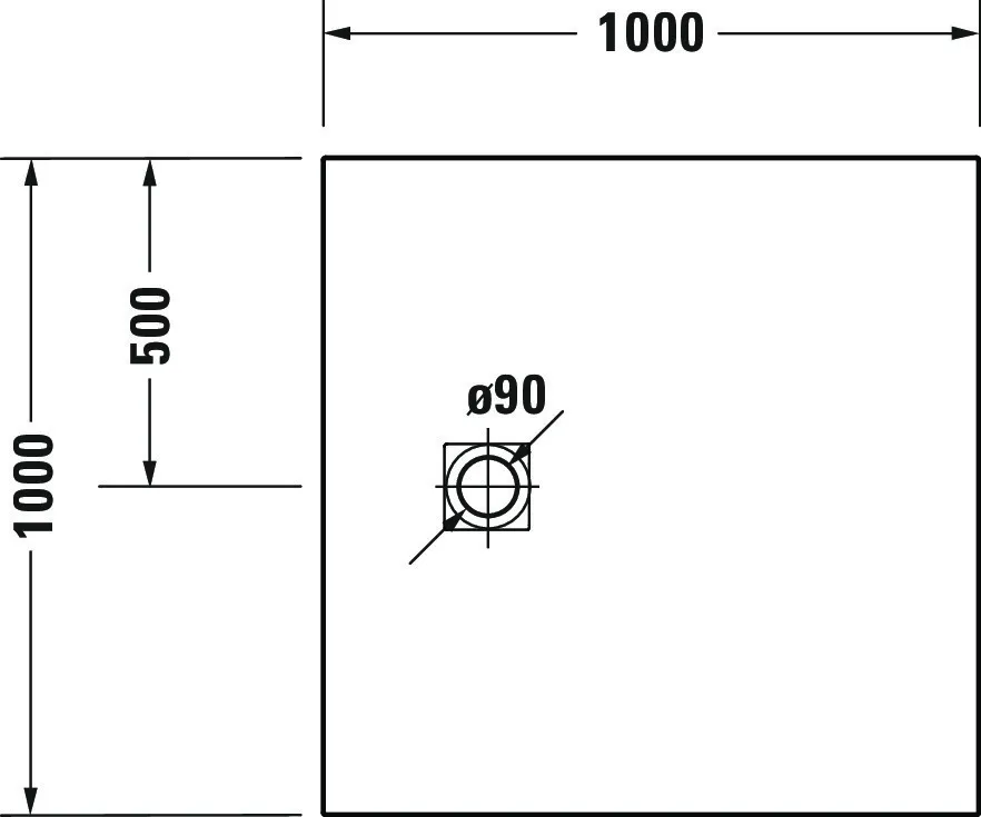 Duravit quadrat Duschwanne „Sustano“ 100 × 100 cm in Hellgrau Matt