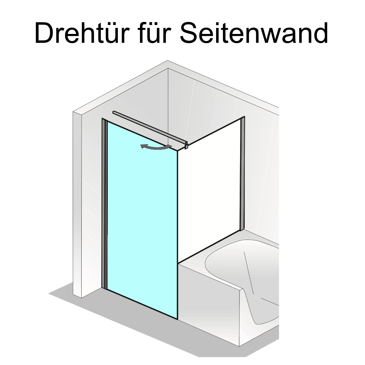 HSK gerahmte Drehtür „Favorit Nova“ Glas Linea 02, Profile Weiß, H: 1950 mm HSK gerahmte Drehtür „Favorit Nova“ Glas Linea 02, Profile Weiß, H: 1950 mm