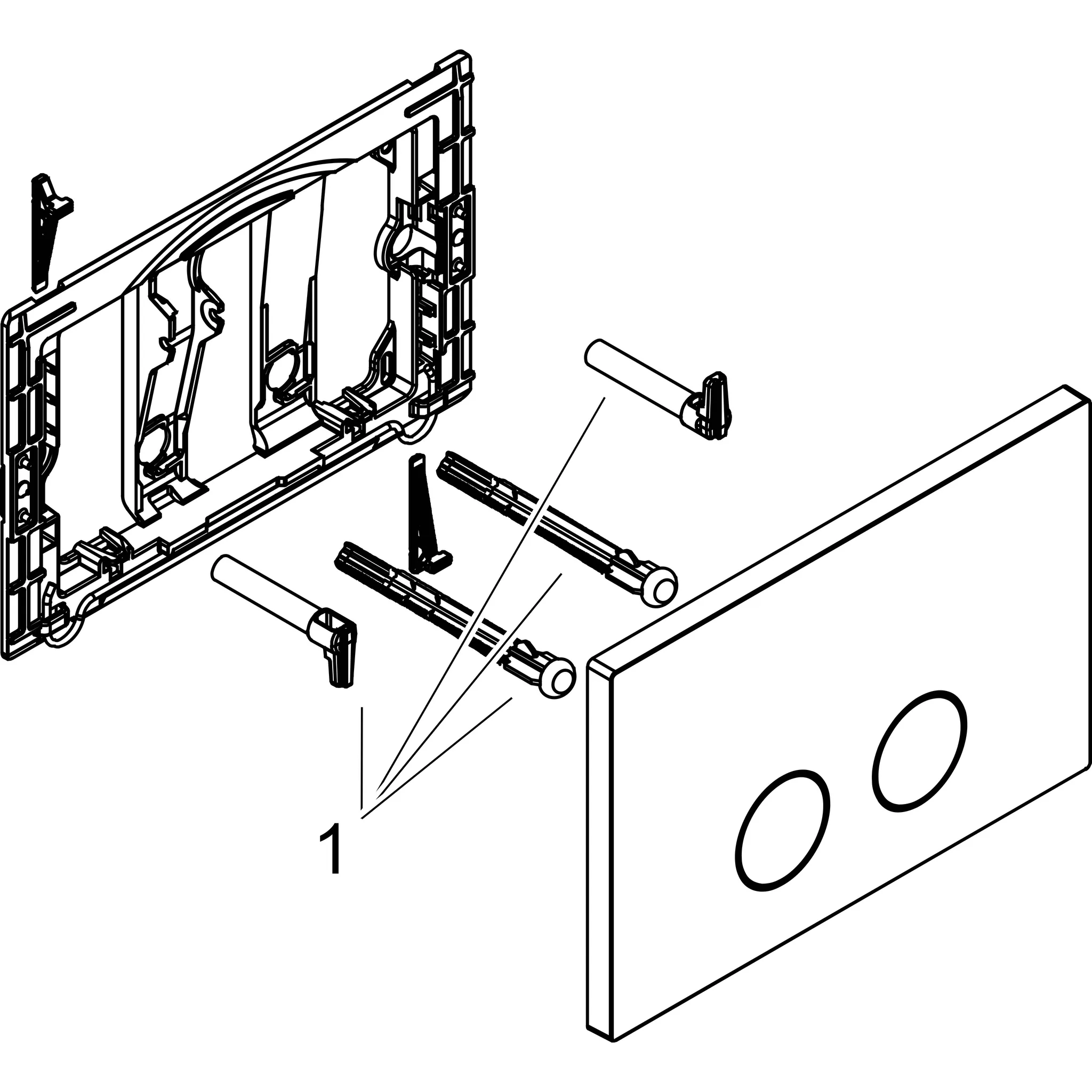 Hansgrohe AXOR FlushPlate Drückerplatte für Geberit Sigma, 2-Mengen-Spülsystem, Metall, 164 x 246 x 12 mm, mechanische Betätigung mit zwei Tasten