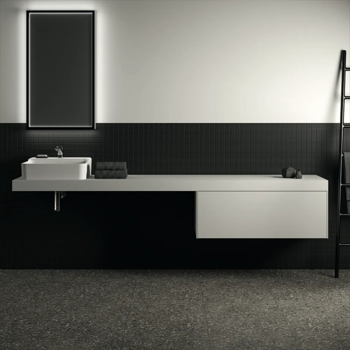 Konsole Conca, 2400x505x80mm, Weiß Konsole Conca, 2400x505x80mm, Weiß