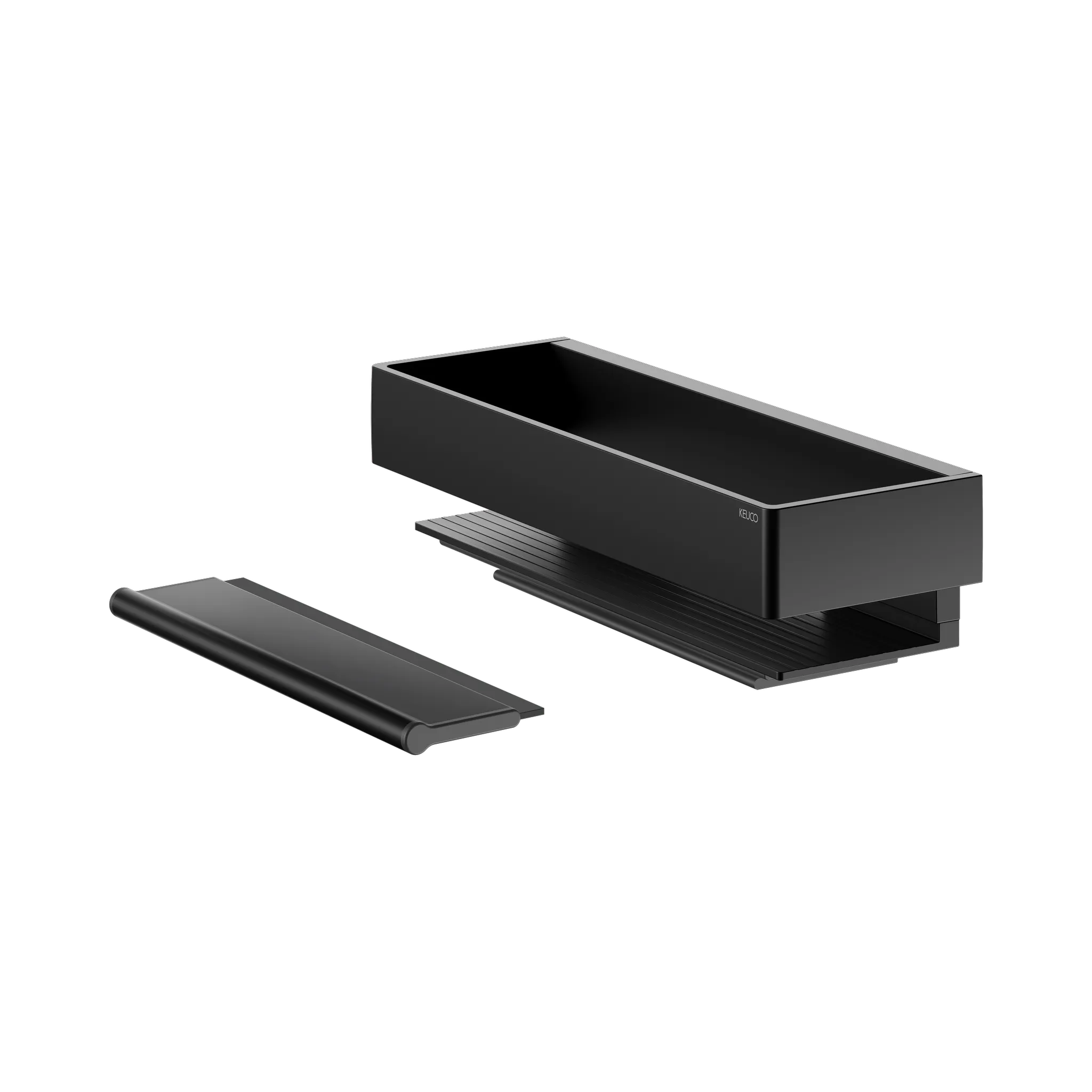 KEUCO EDITION 11 Duschablage mit Glasabzieher schwarz matt