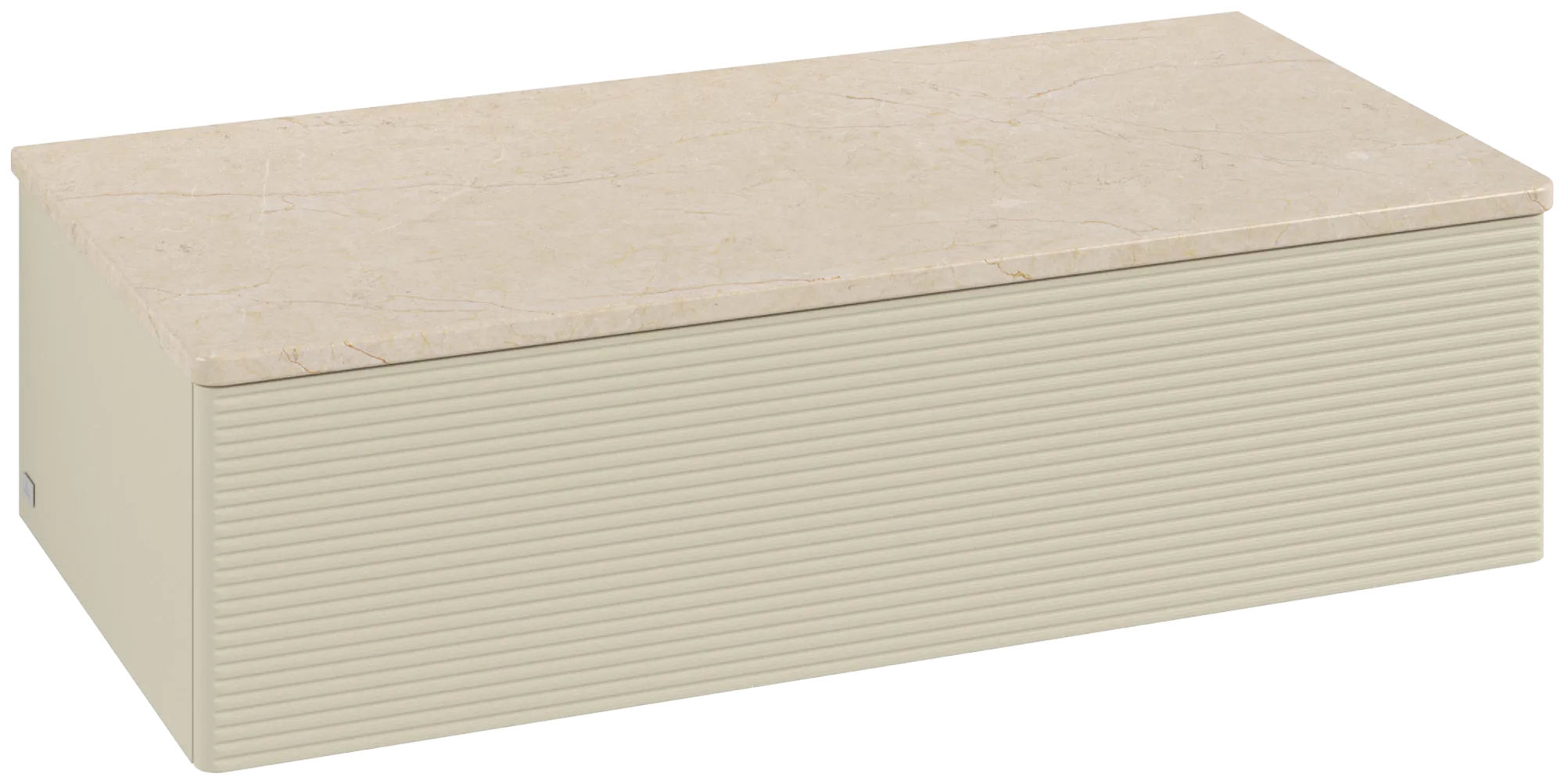 Villeroy & Boch Antao L40 Sideboard, 1000x268x500mm, Silk Grey Matt Lacquer / Botticino Villeroy & Boch Antao L40 Sideboard, 1000x268x500mm, Silk Grey Matt Lacquer / Botticino