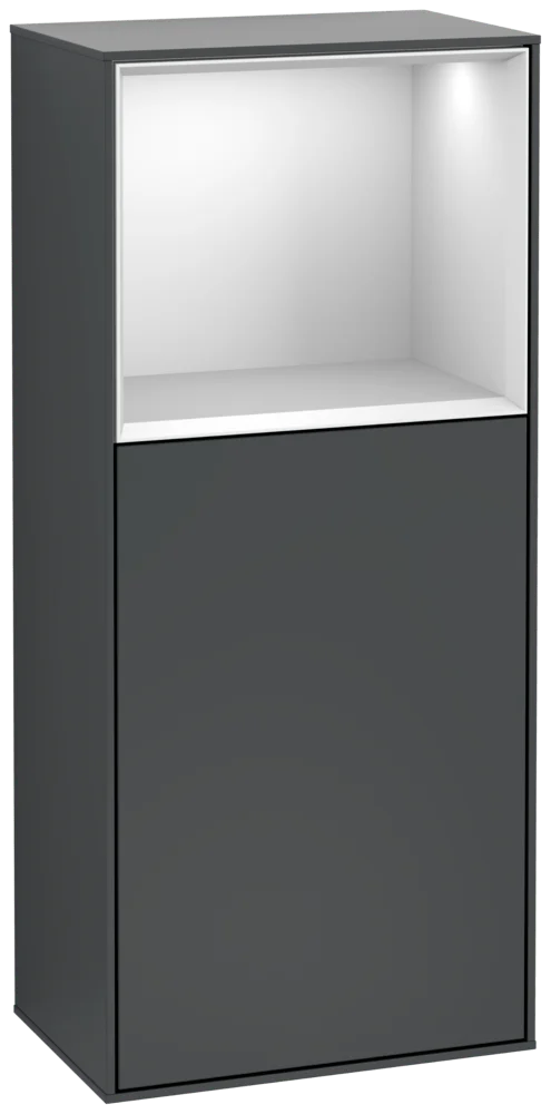 Villeroy & Boch Finion Seitenschrank G50, Midnight Blue Matt Lacquer, 418x936x270 mm, mit Beleuchtung und Push-to-open Funktion