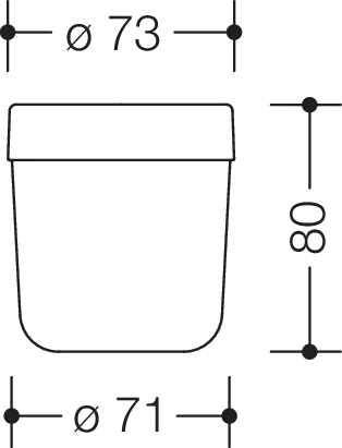 HEWI Becher, flachbodig, Serie 477, PG74, matt weiß
