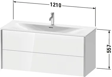 Duravit Waschtischunterschrank wandhängend „XViu“ 121 × 55,7 × 48 cm in Nussbaum gebürstet