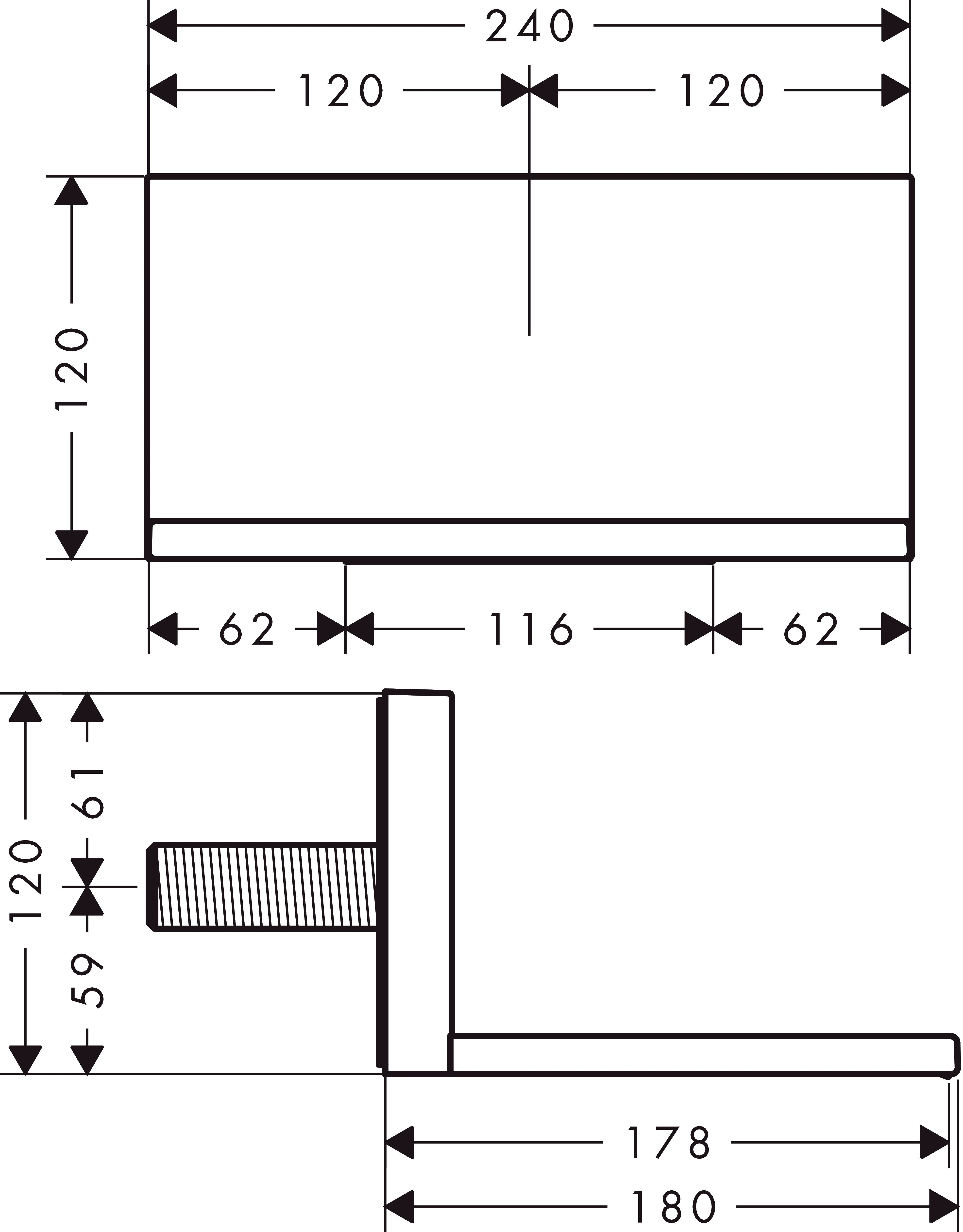Wanneneinlauf Axor Starck 240x120mm chrom Wanneneinlauf Axor Starck 240x120mm chrom