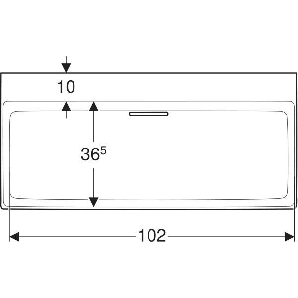 Wandwaschtisch „One“ mit horizontalem Ablauf, rechteckig 105 × 48 cm in weiß alpin mit KeraTect®