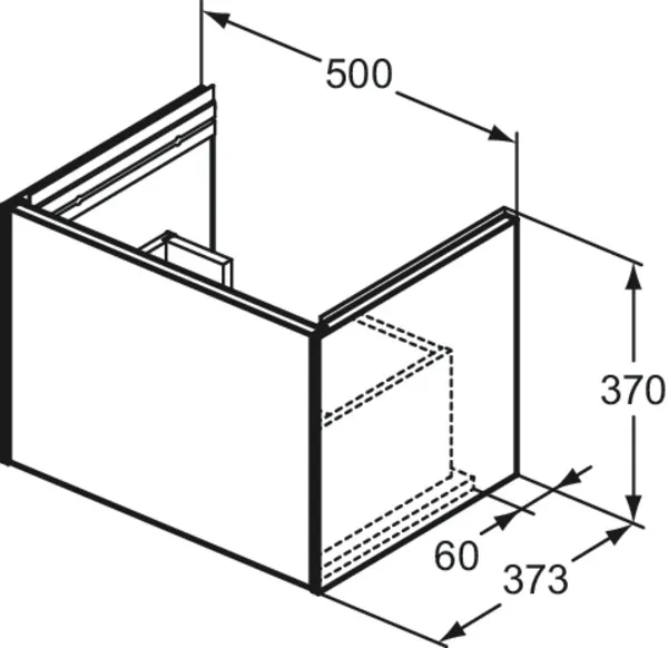 Möbelwaschtischunterschrank Conca 500x375x368mm 1 Auszug Weiß matt Möbelwaschtischunterschrank Conca 500x375x368mm 1 Auszug Weiß matt