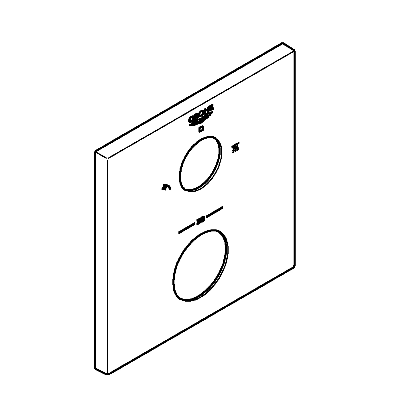 Rosette 48428, für Thermostat-Fertigmontagesets 49102, eckig, chrom