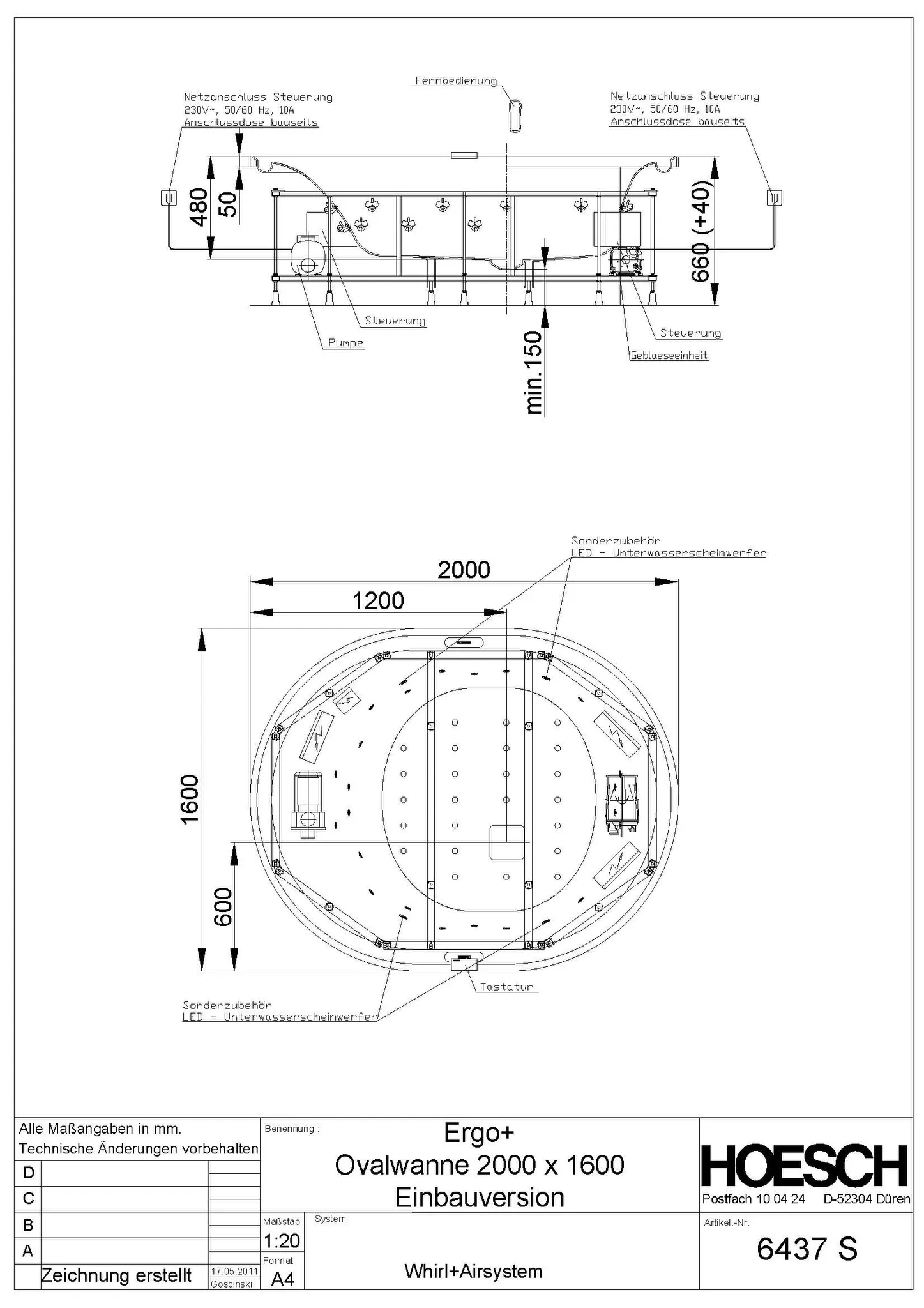Hoesch Whirlwanne „Ergo+“ mit Whirlsystem freistehend oval 200 × 160 cm in Weiß Hoesch Whirlwanne „Ergo+“ mit Whirlsystem freistehend oval 200 × 160 cm in Weiß
