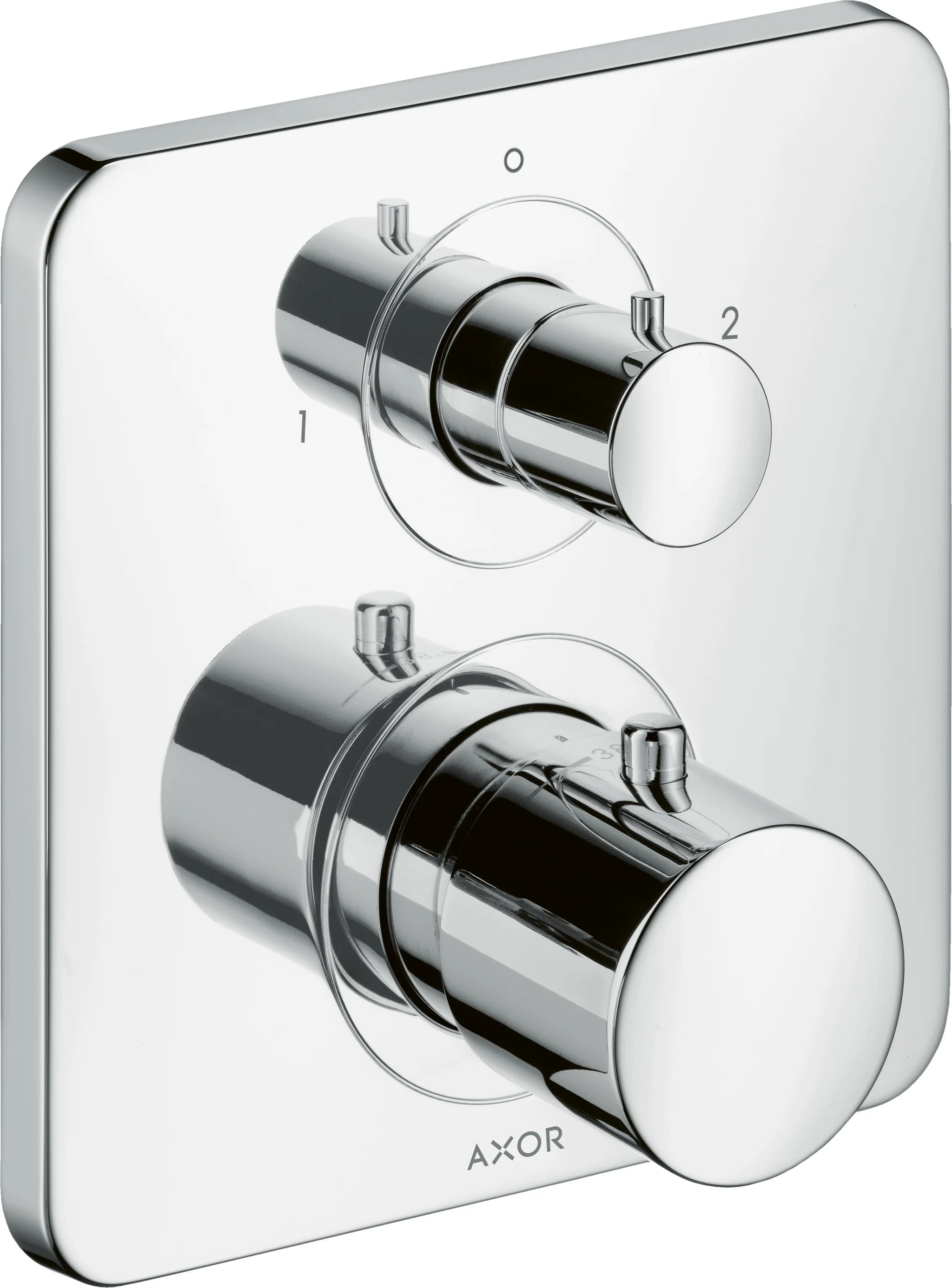 Hansgrohe AXOR Citterio M Thermostat Unterputz-Set, Chrom, 2 Verbraucher, max. Durchfluss 29 l/min, einstellbare Temperaturbegrenzung, mit Schalldämpfer