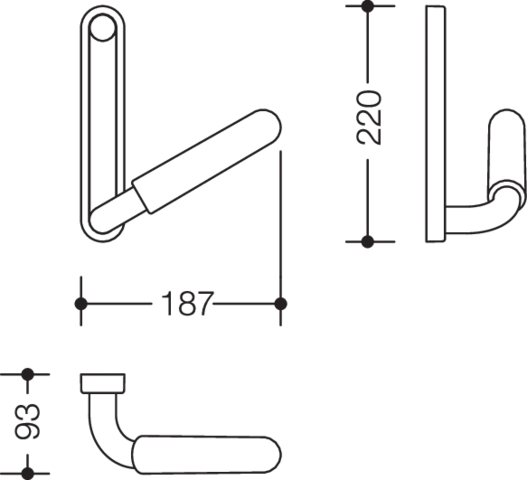 HEWI Haltegriff „Serie 802 LifeSystem“ in Signalweiß