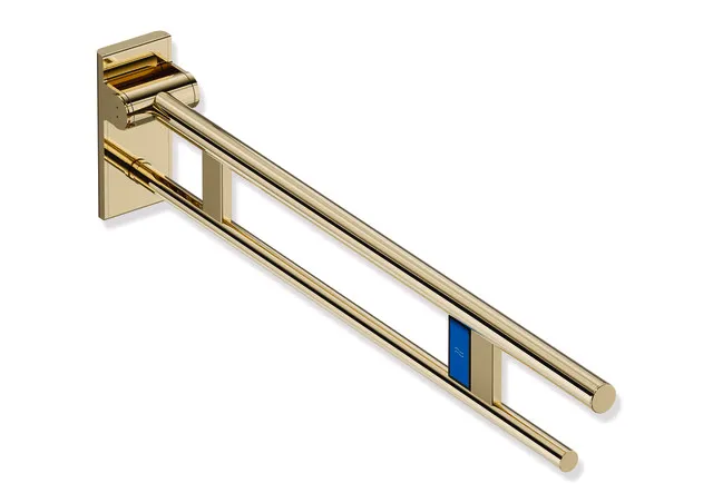 Mobiler Stützklappgriff Duo, Design A des Systems 900, Edelstahl, PVD, Ausladung 900 mm, mit Funk-Spülauslösung, Ausführung links, in Farbe CK (Messing glänzend) Mobiler Stützklappgriff Duo, Design A des Systems 900, Edelstahl, PVD, Ausladung 900 mm, mit Funk-Spülauslösung, Ausführung links, in Farbe CK (Messing glänzend)