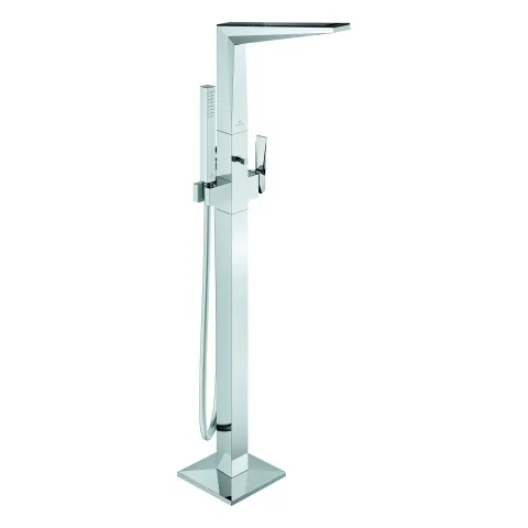Einhand-Wannenbatterie Allure Brilliant Private Collection 24424, Bodenmontage, Griff mit Vanilla Noir Ceasarstone, Fertigmontageset für 45 984, Ausladung 270 mm, mit Euphoria Cube+ Handbrauseset, chrom Einhand-Wannenbatterie Allure Brilliant Private Collection 24424, Bodenmontage, Griff mit Vanilla Noir Ceasarstone, Fertigmontageset für 45 984, Ausladung 270 mm, mit Euphoria Cube+ Handbrauseset, chrom