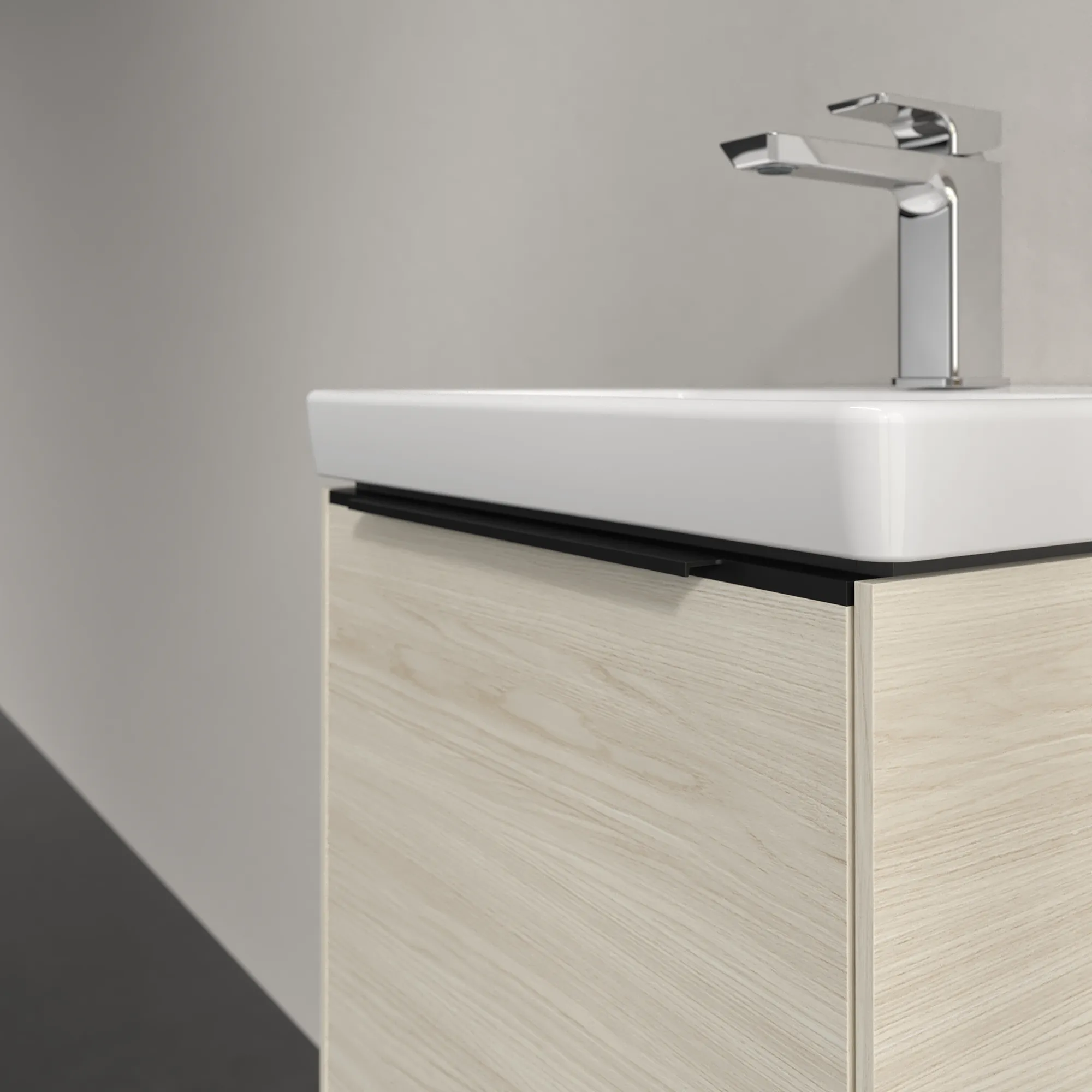 Villeroy & Boch Waschtischunterschrank mit Tür „Subway 3.0“ für Schrankwaschtisch 423 × 429 × 378 mm White Oak, 1 Tür, für Becken mittig, Anschlag rechts Villeroy & Boch Waschtischunterschrank mit Tür „Subway 3.0“ für Schrankwaschtisch 423 × 429 × 378 mm White Oak, 1 Tür, für Becken mittig, Anschlag rechts